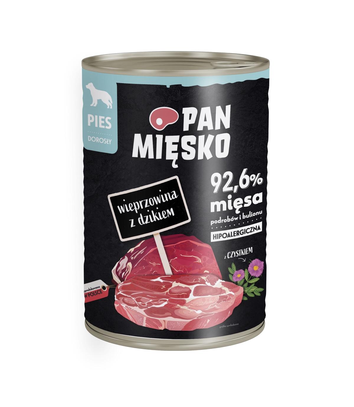 Pan Mięsko dla psa Wieprzowina z dzikiem 400g