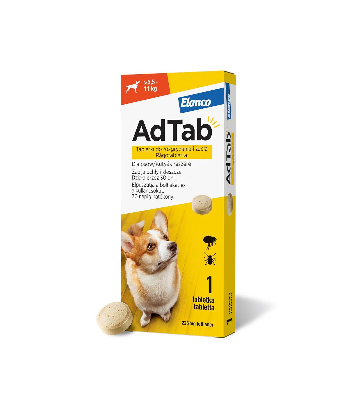 AdTab tabletka na kleszcze i pchły dla psa (>5,5-11kg)