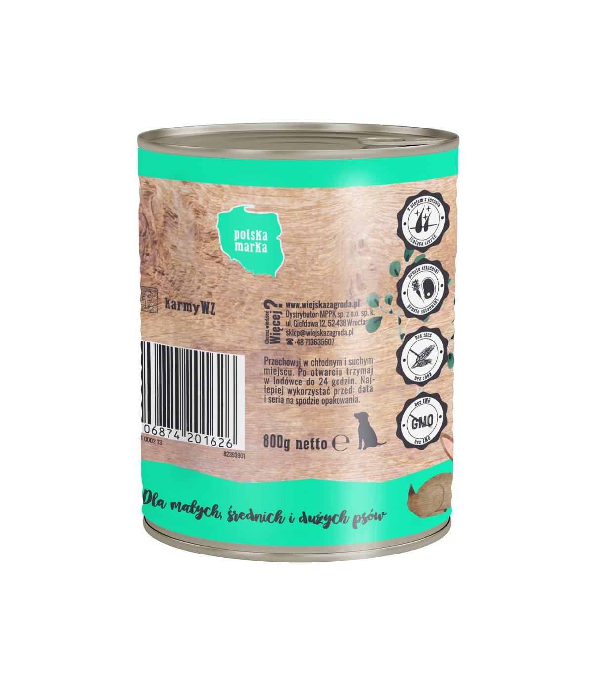 Wiejska Zagroda Królik z indykiem 800g