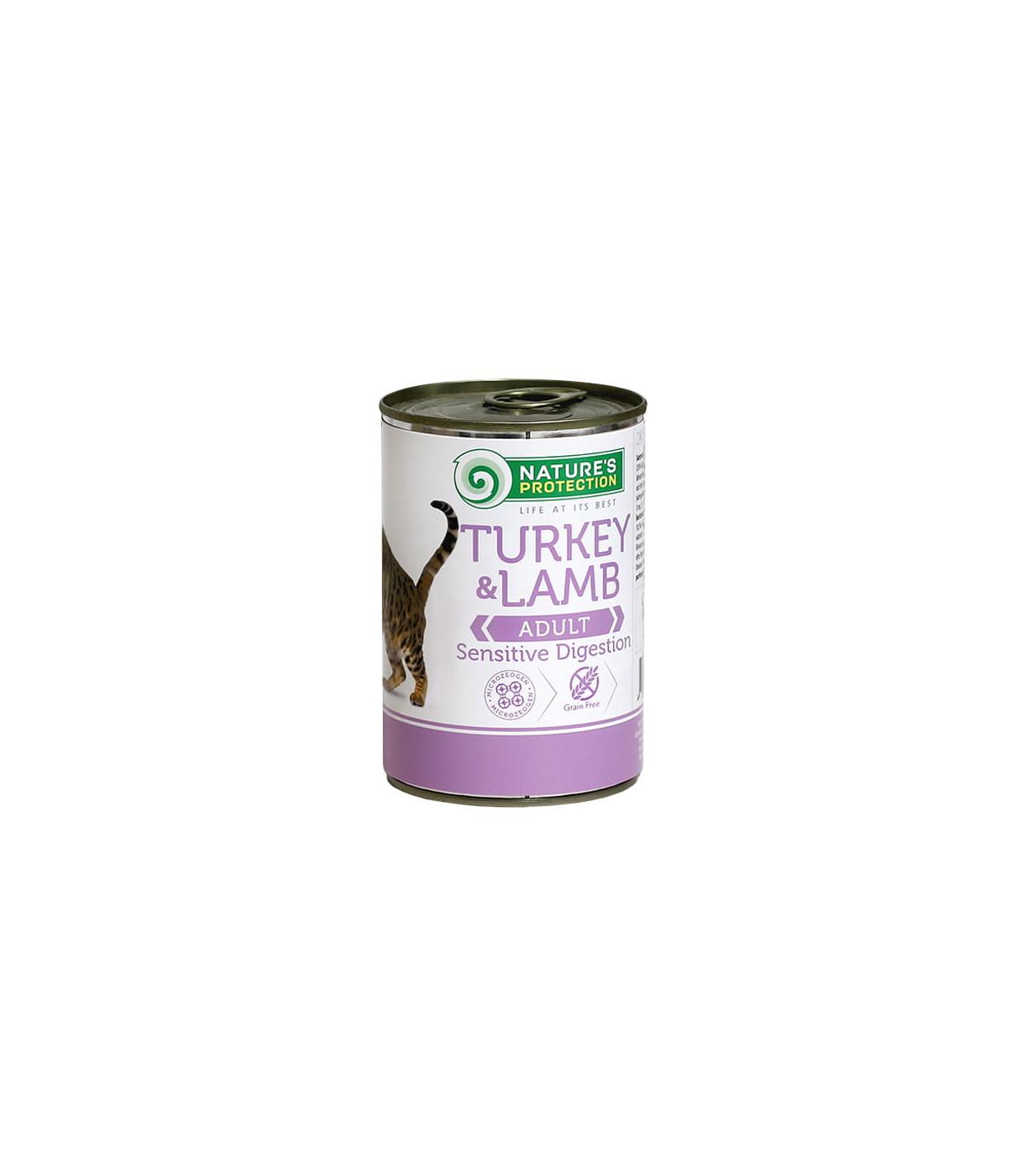 Nature's Protection Adult Cat Sensitive Digestion Turkey & Lamb 400g
