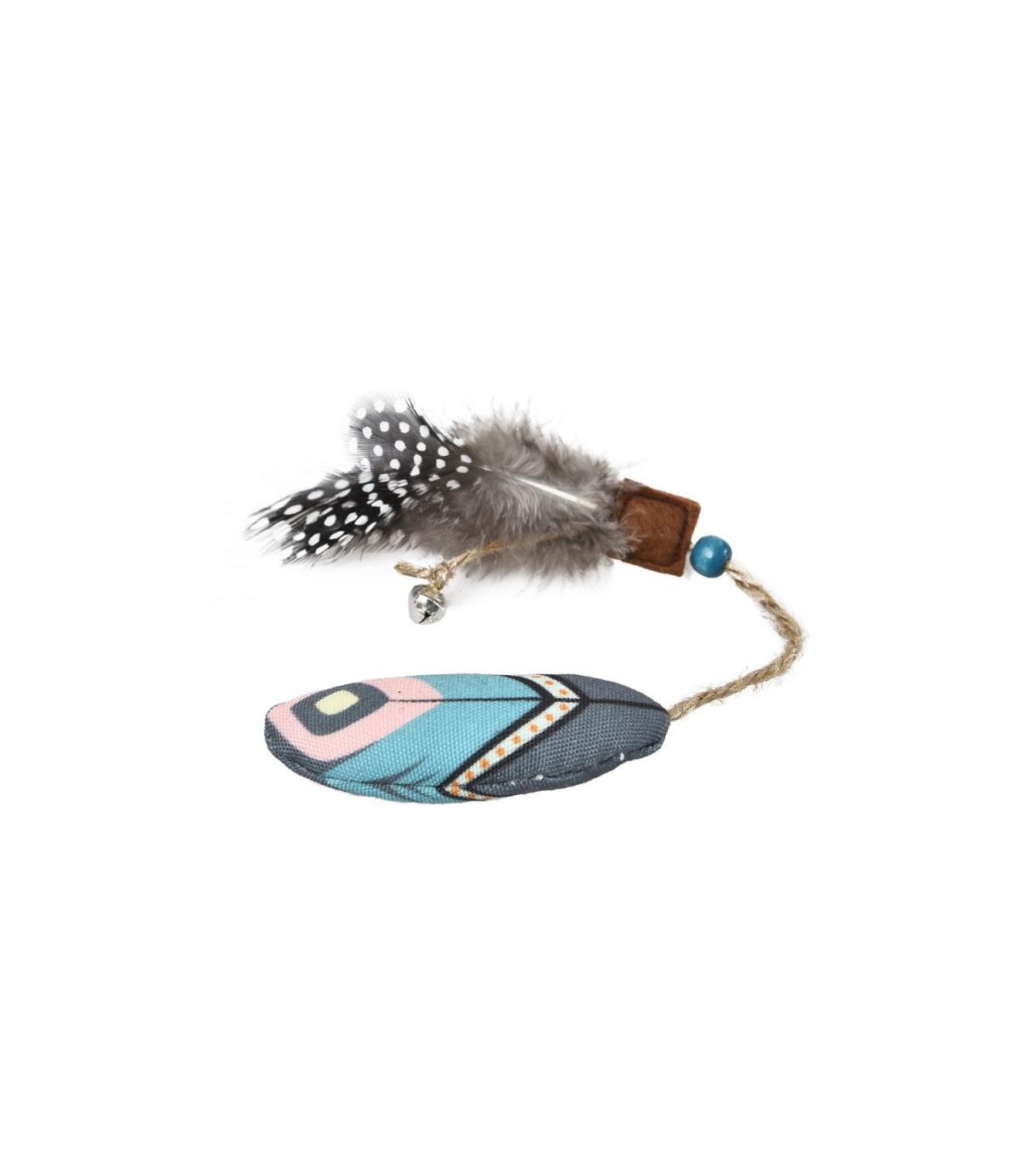 Mysz z dzwonkiem i piórkiem