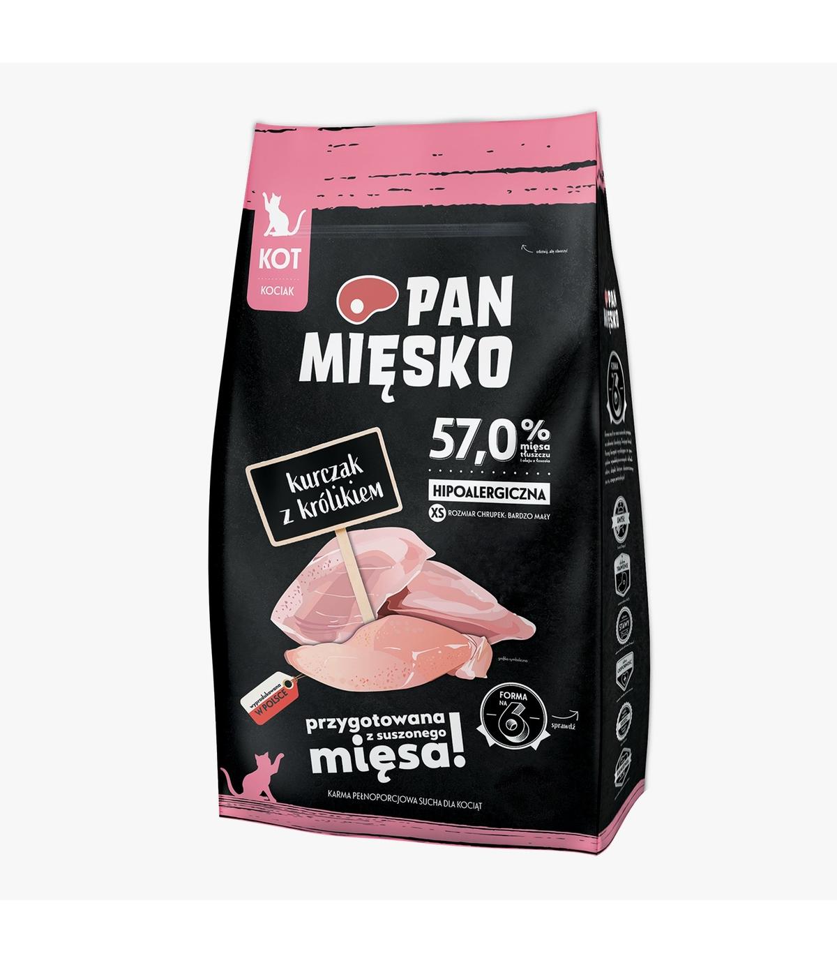 Pan Mięsko dla kociąt Kurczak z królikiem XS 5kg
