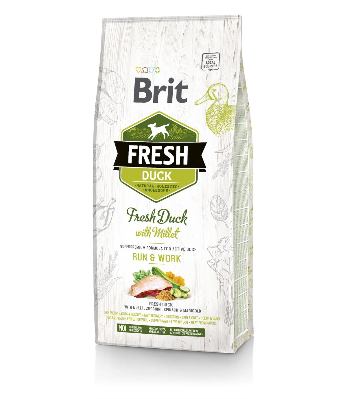 Brit Fresh Duck & Millet Run & Work - 12kg