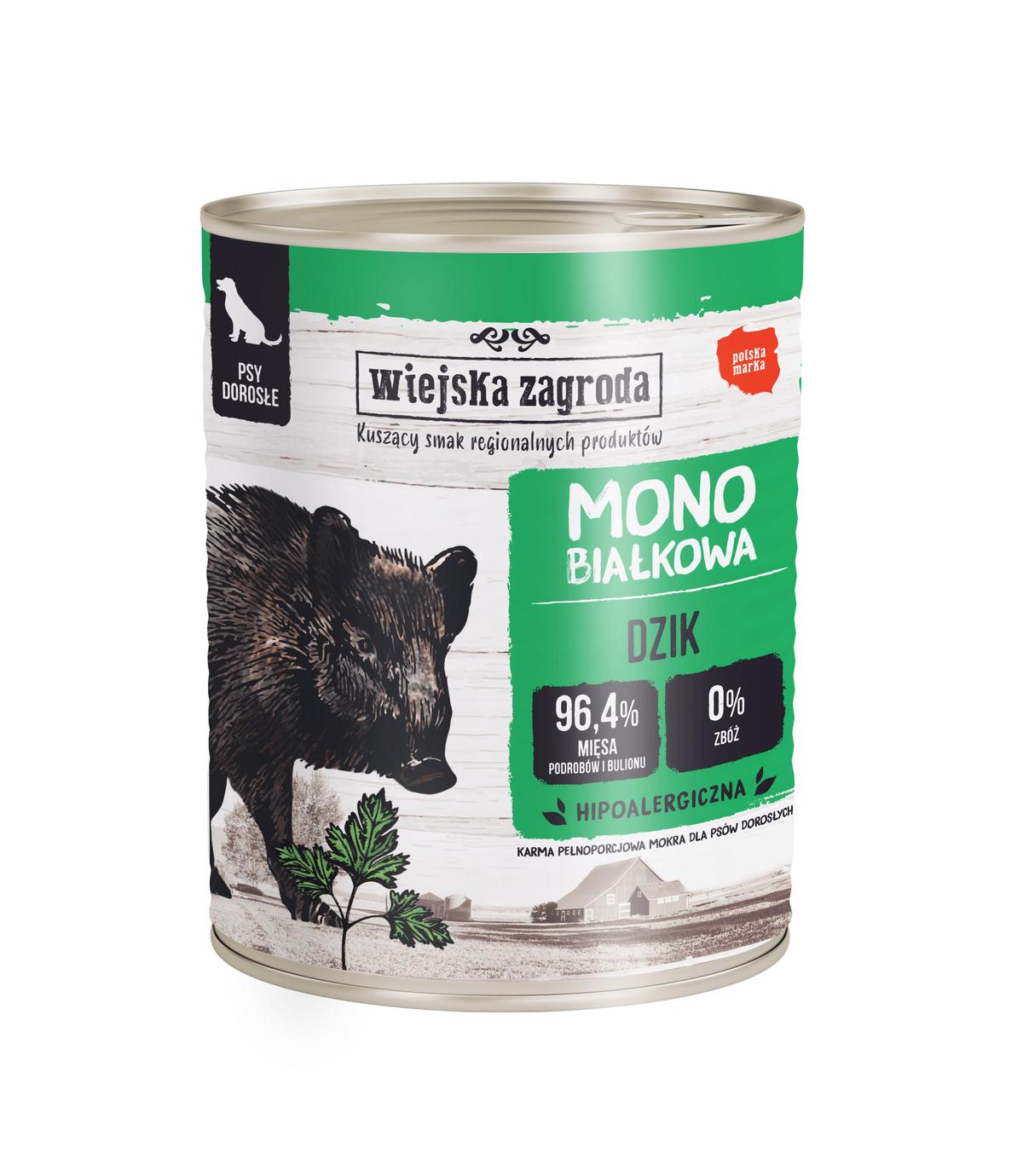 Wiejska Zagroda Mono Dzik dla psa 800g