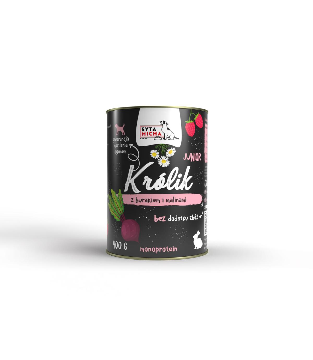 Syta Micha Junior Królik z burakiem i malinami 400g