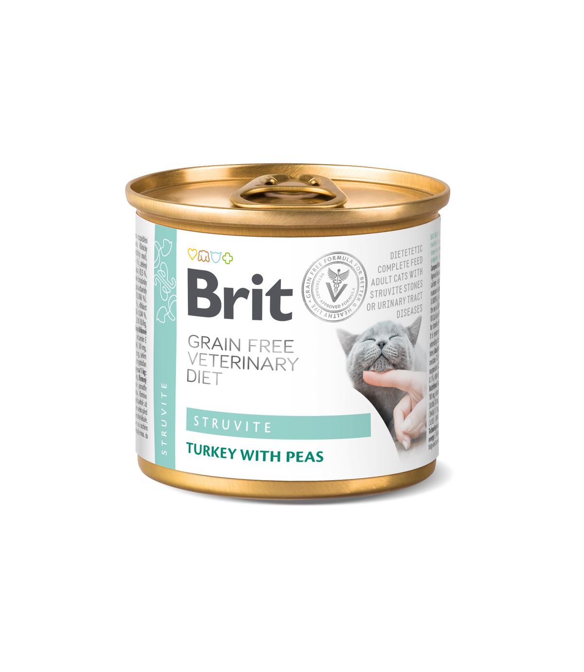 Brit Veterinary Diets Cat GF Struvite Turkey & Pea 200g