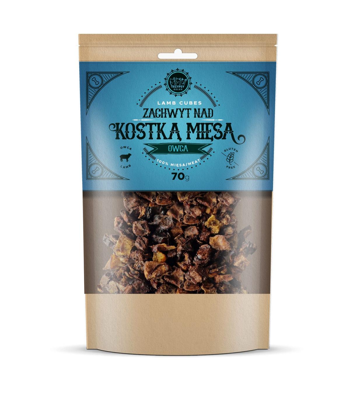 Zachwyt nad kostką mięsa Owca Trzypsy 70g