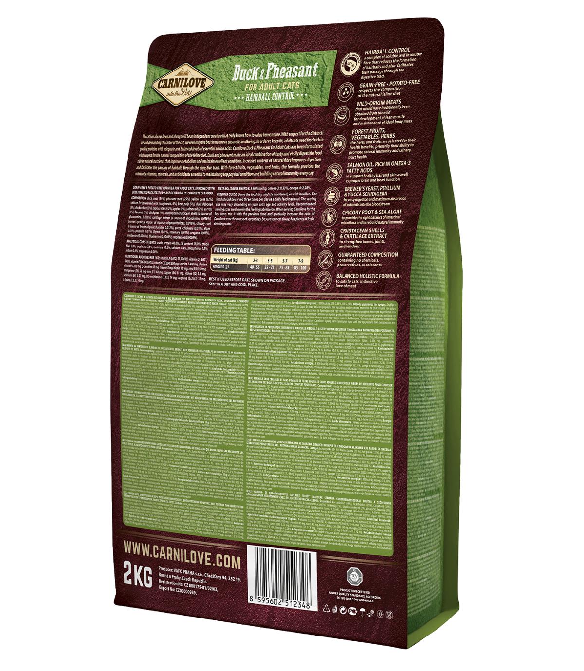 Carnilove Cat Duck & Pheasant Hairball - 6kg