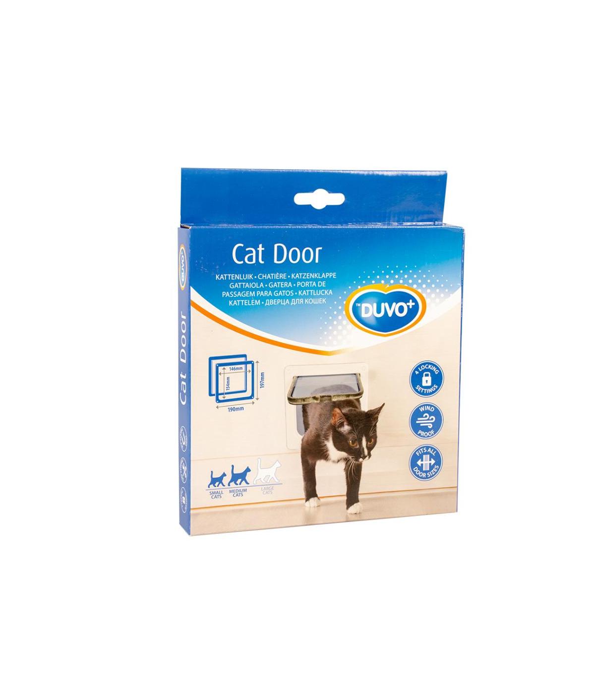 DUVO+ drzwi dla kota do każdej grubości drzwi 19x19,7 cm