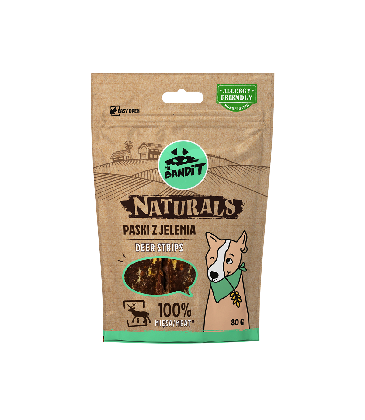 Mr. Bandit Naturals Paski z jelenia 80g