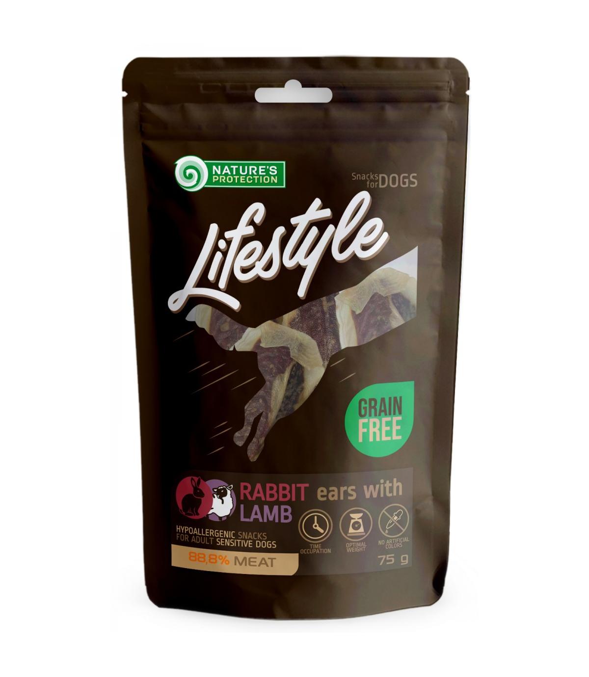 Nature's Protection Lifestyle Snack Rabbit ears with lamb 75g