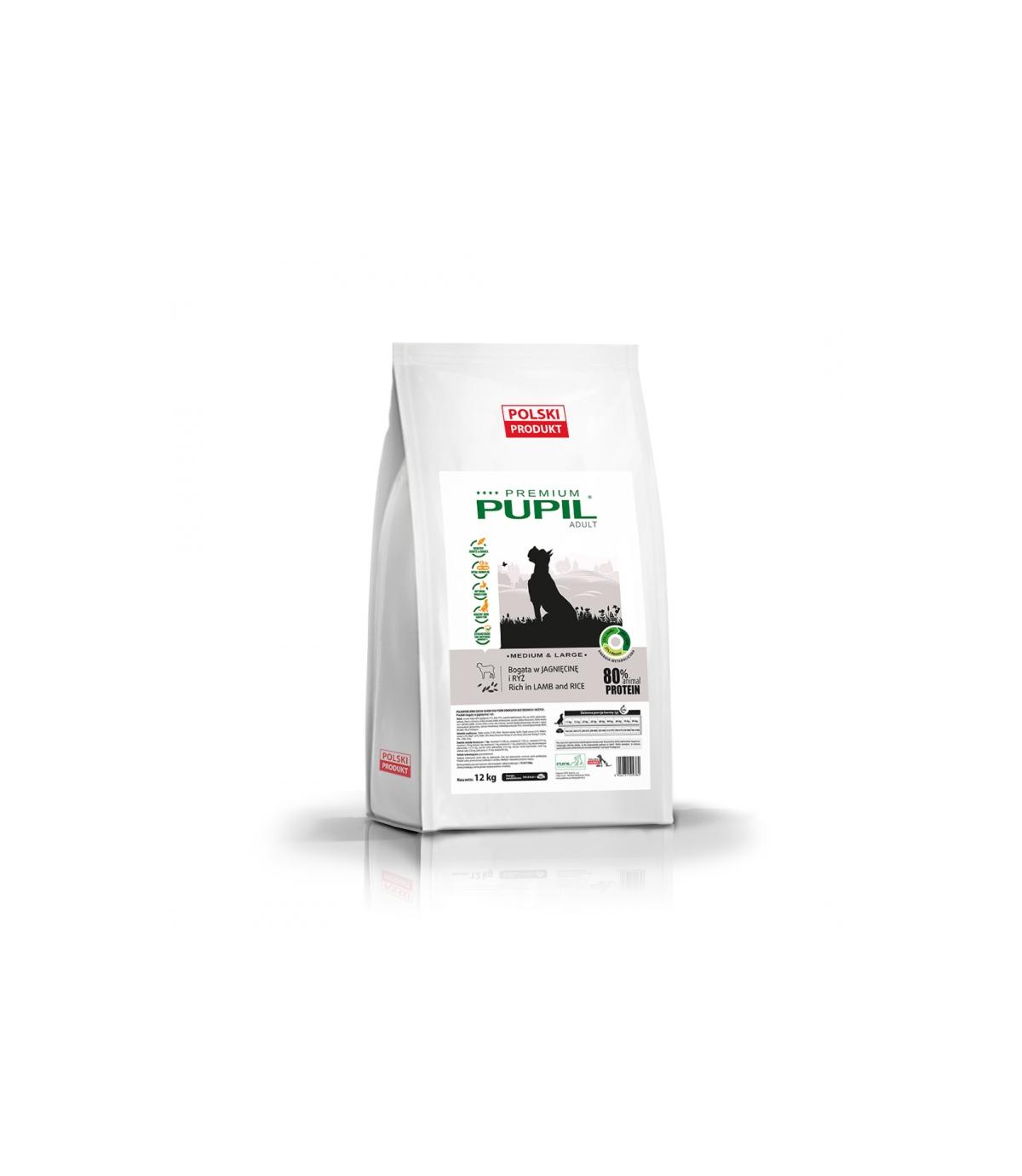 PUPIL Premium Adult M&L Bogata w jagnięcinę i ryż 12kg