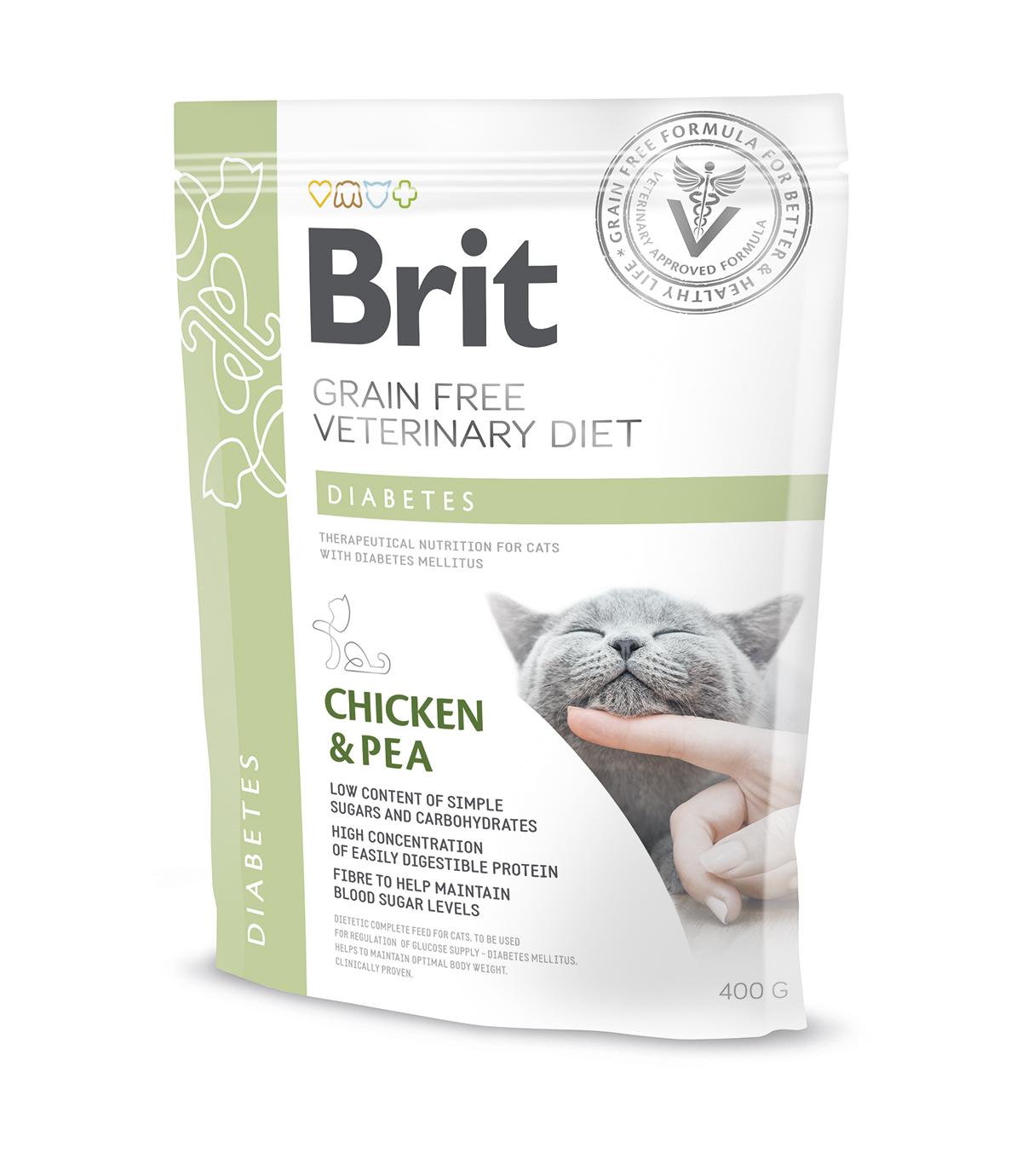 Brit Veterinary Diets Cat GF Diabetes Chicken & Pea 400g