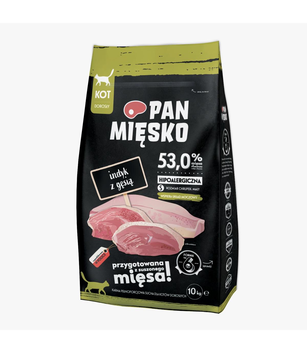 Pan Mięsko dla kota Indyk z gęsią S 10kg