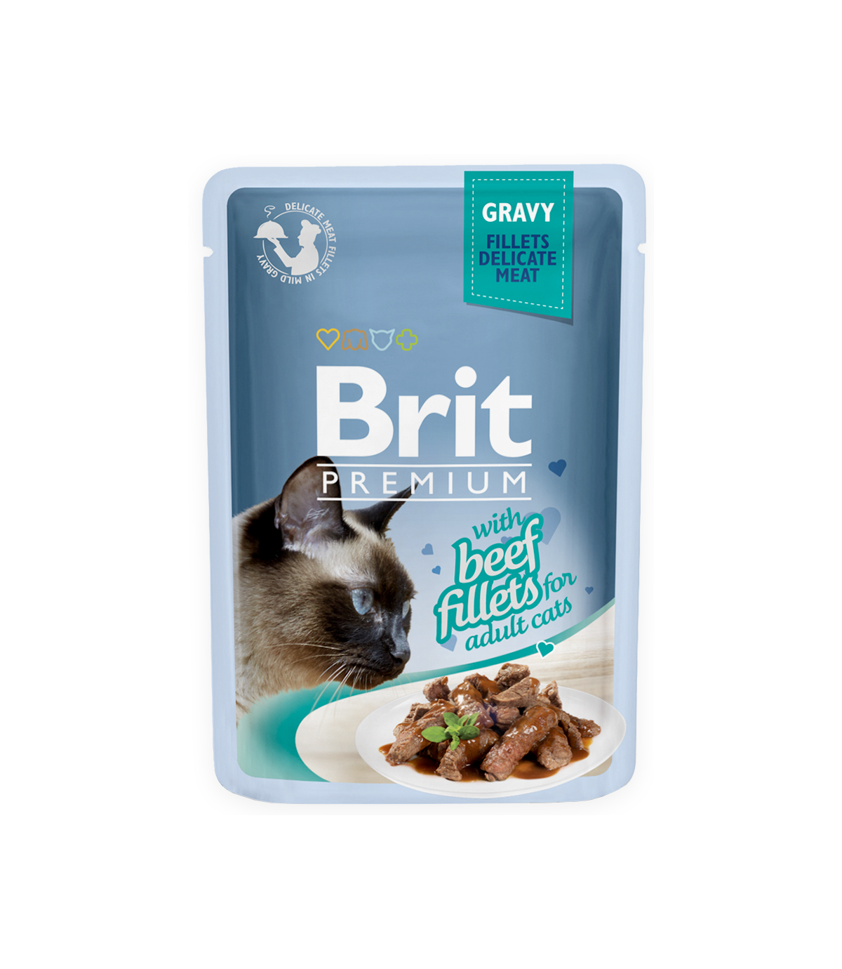 Brit Premium Cat Adult Beef Fillets w sosie 85g