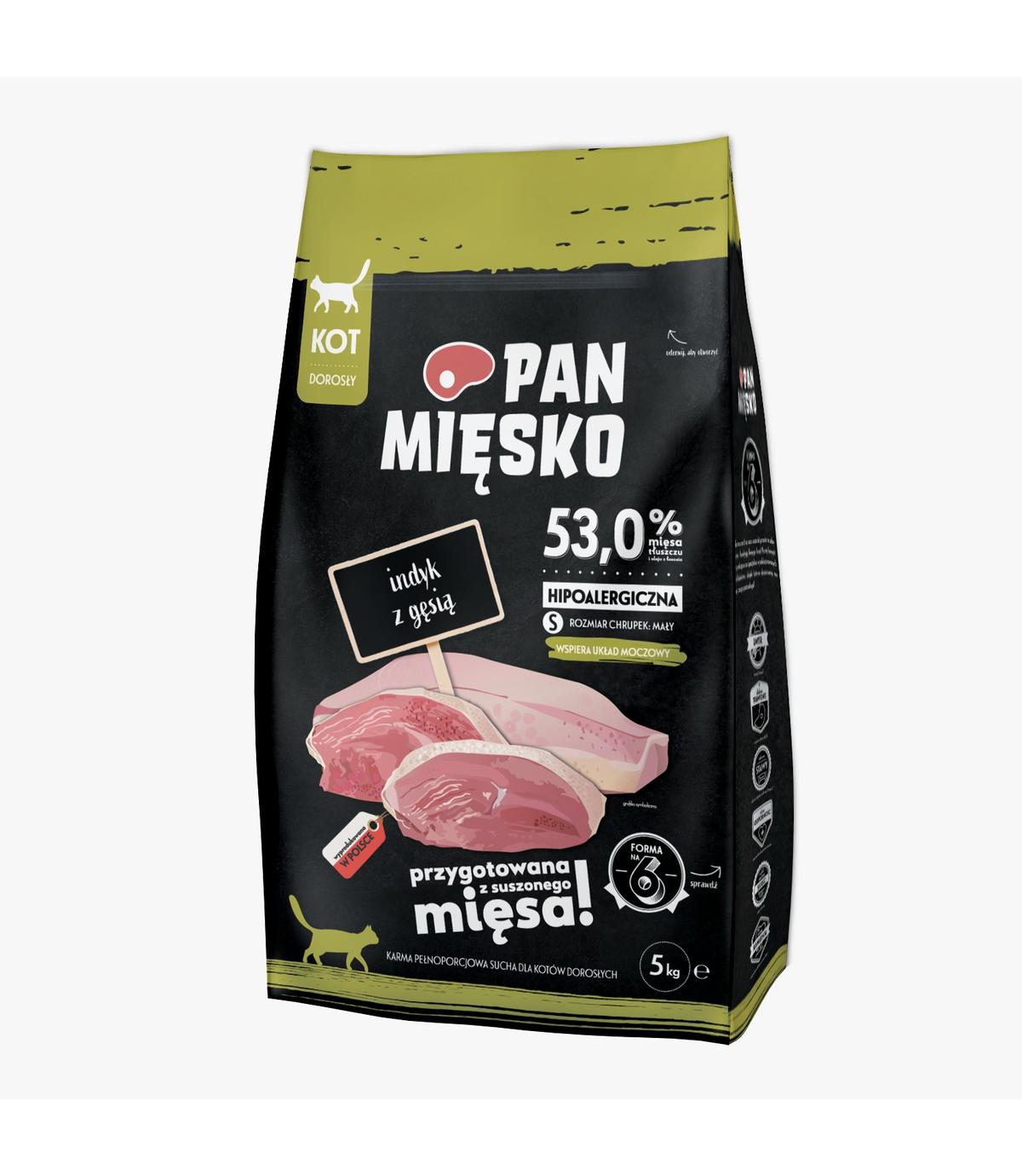 Pan Mięsko dla kota Indyk z gęsią S 5kg