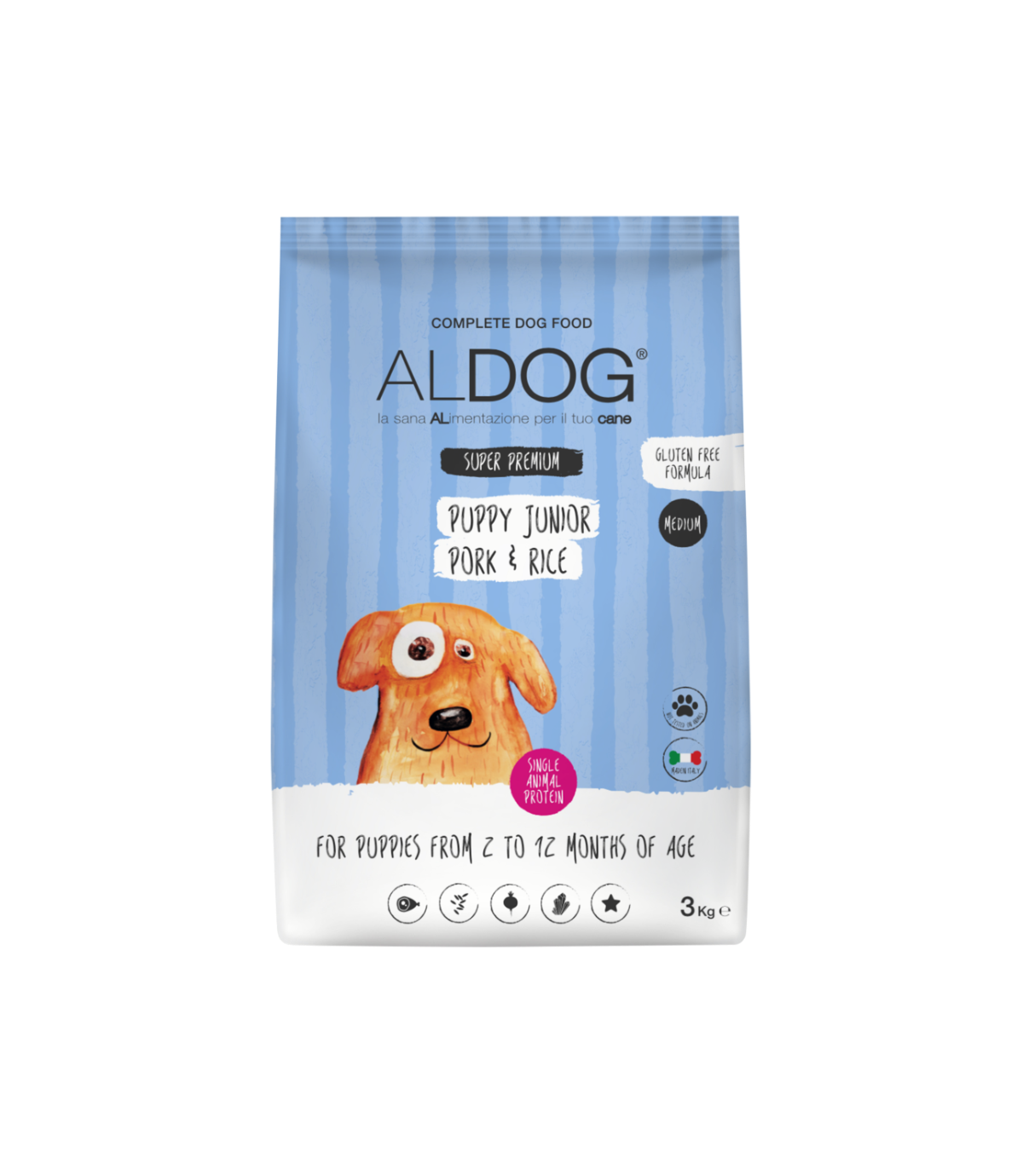 Aldog Puppy Junior Medium Pork & Rice 3kg