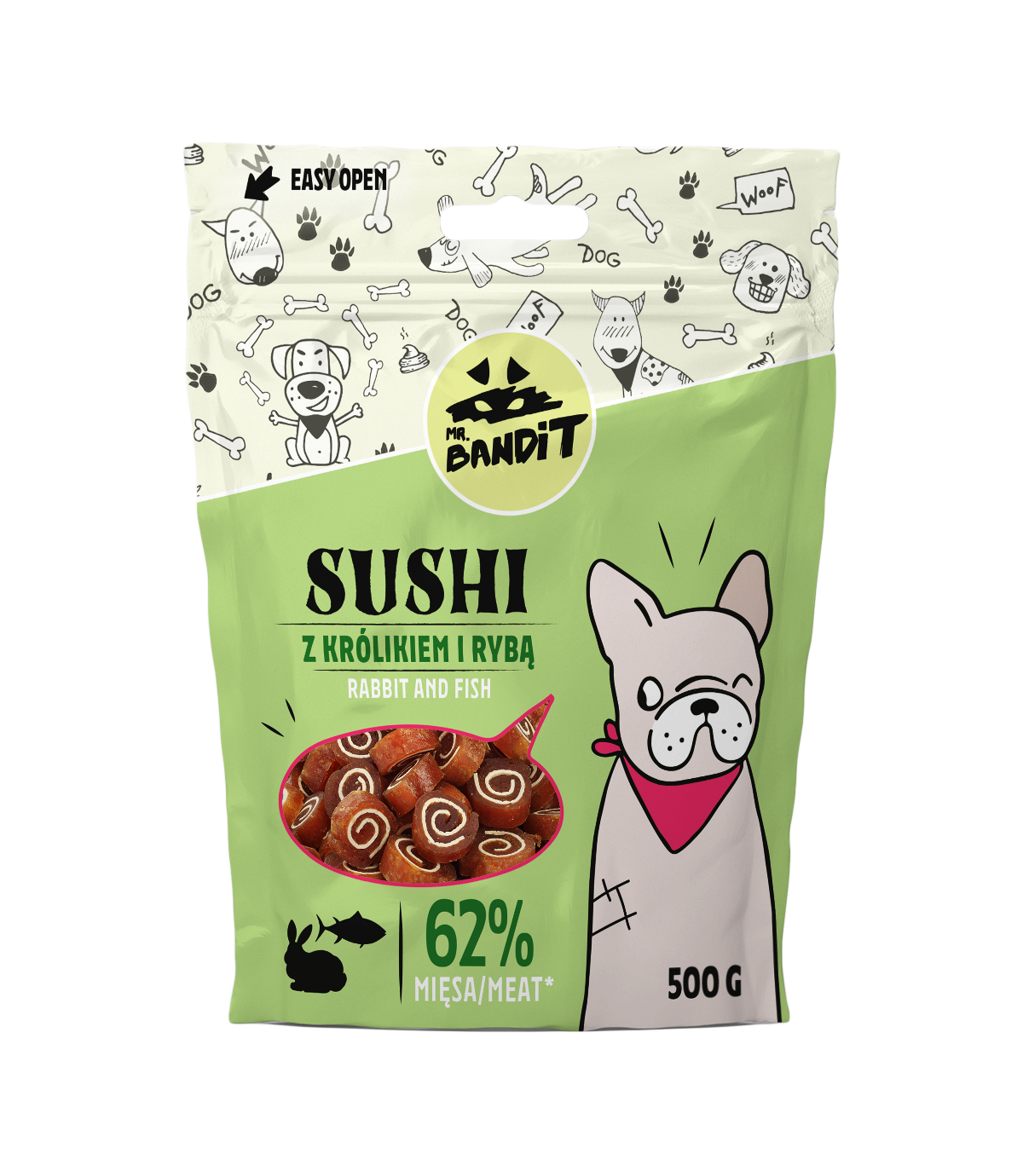 Mr. Bandit Sushi Królik z rybą 500g