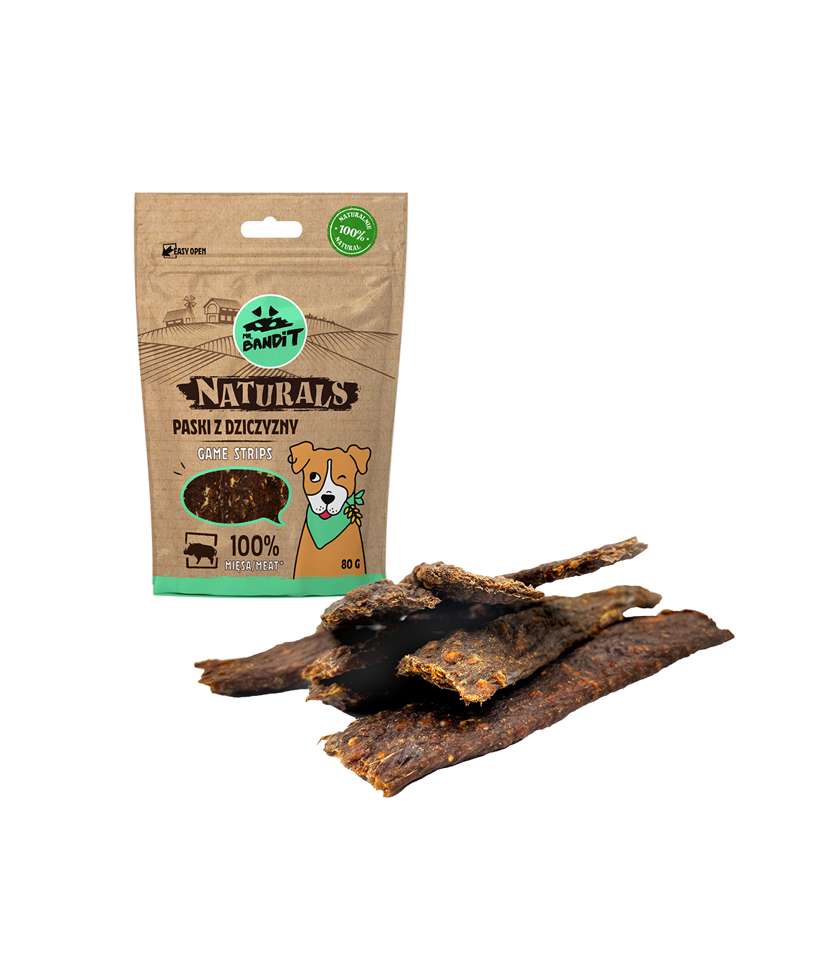 Mr. Bandit Naturals Paski z dziczyzny 80g