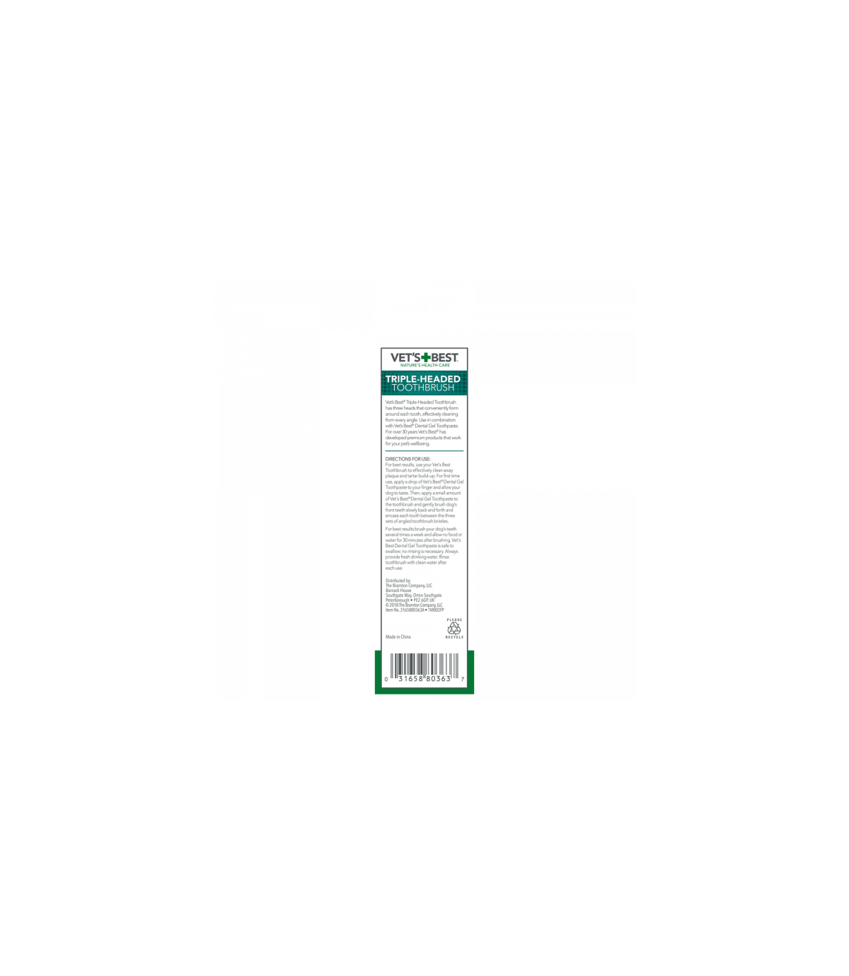 Vet's Best Szczoteczka do zębów Triple-Headed