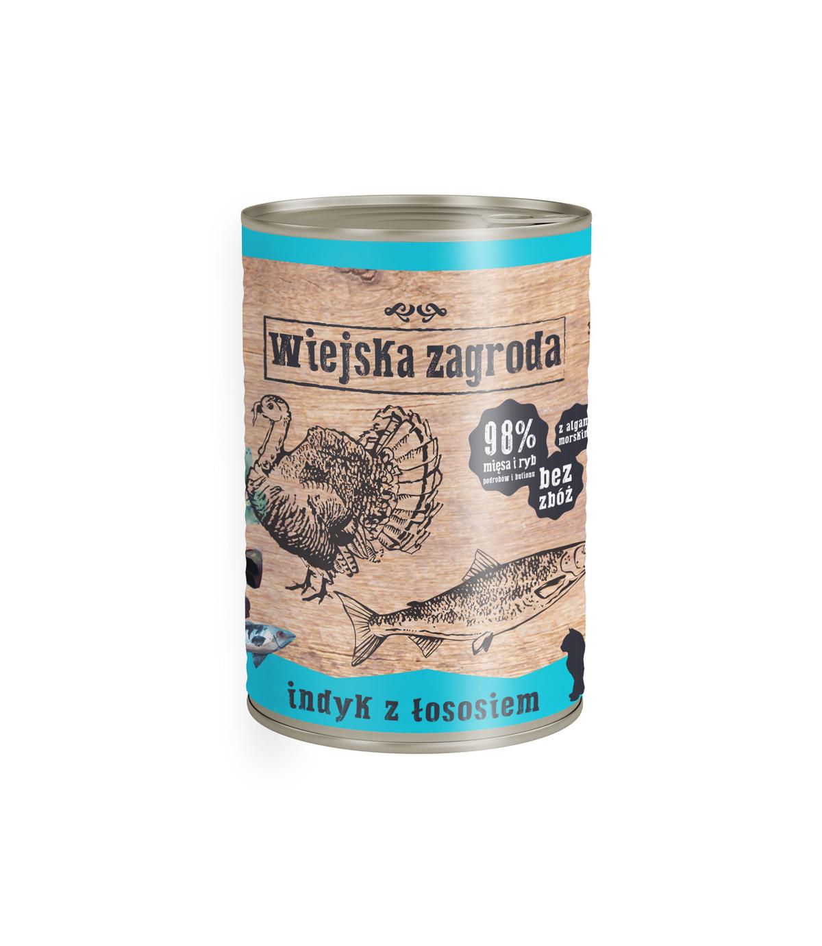 Wiejska Zagroda Indyk z Łososiem 400g