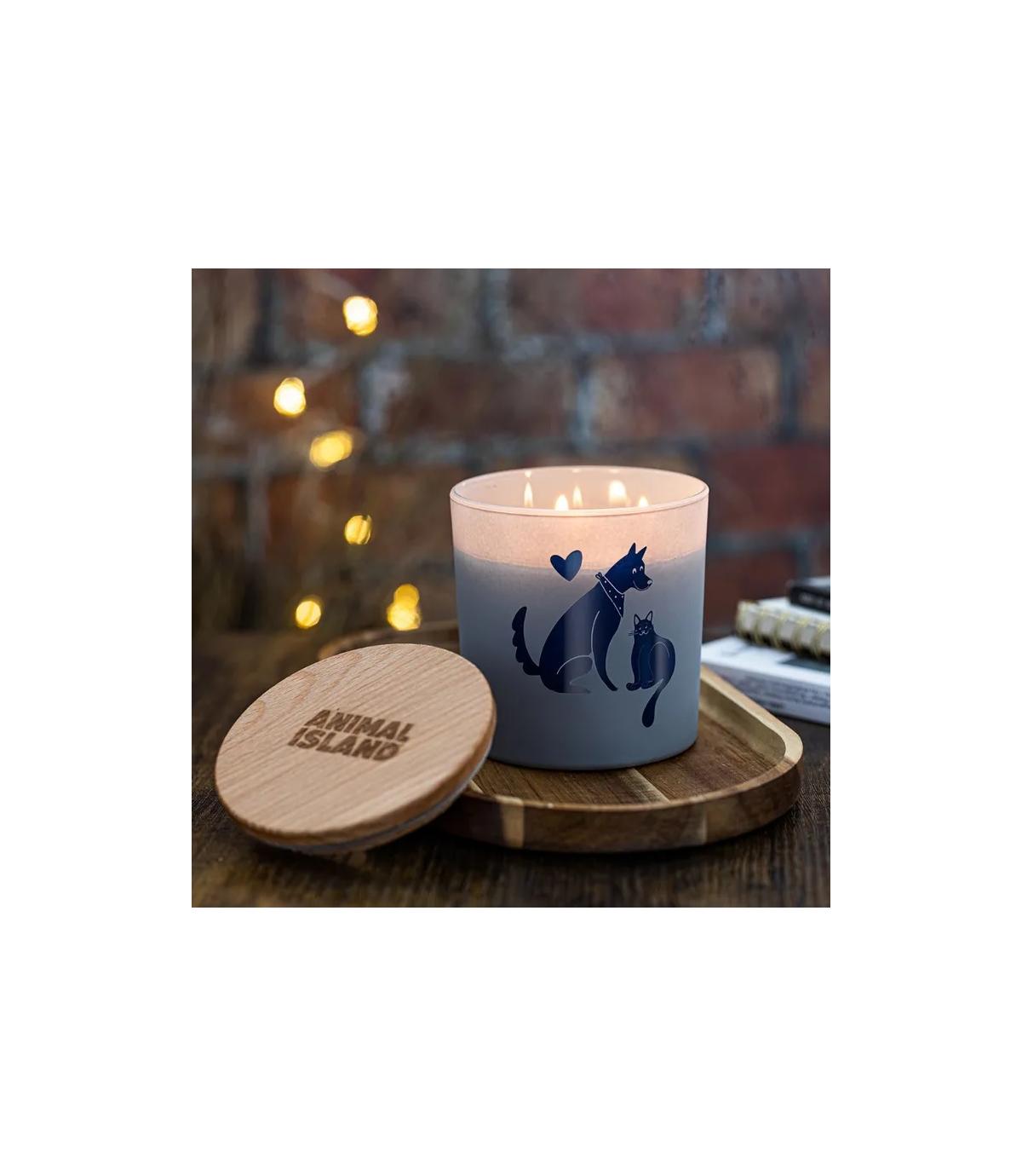 Animal Island świeca szara Białe Kwiaty