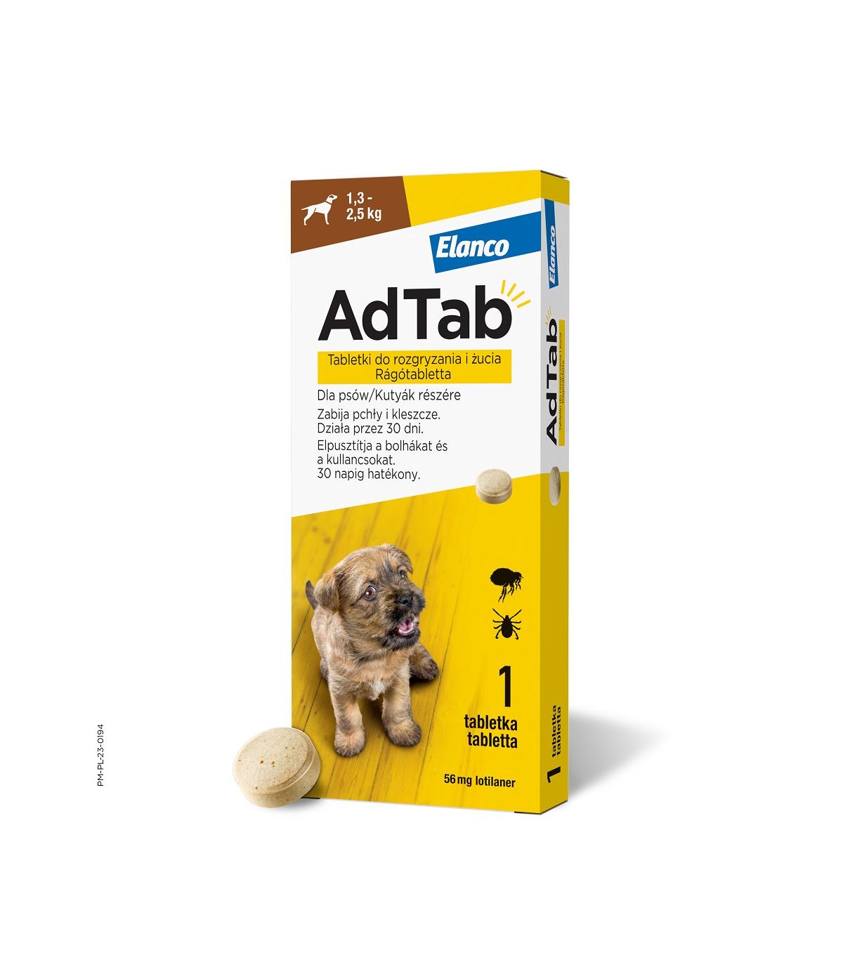 AdTab tabletka na kleszcze i pchły dla psa (1,3-2,5kg)