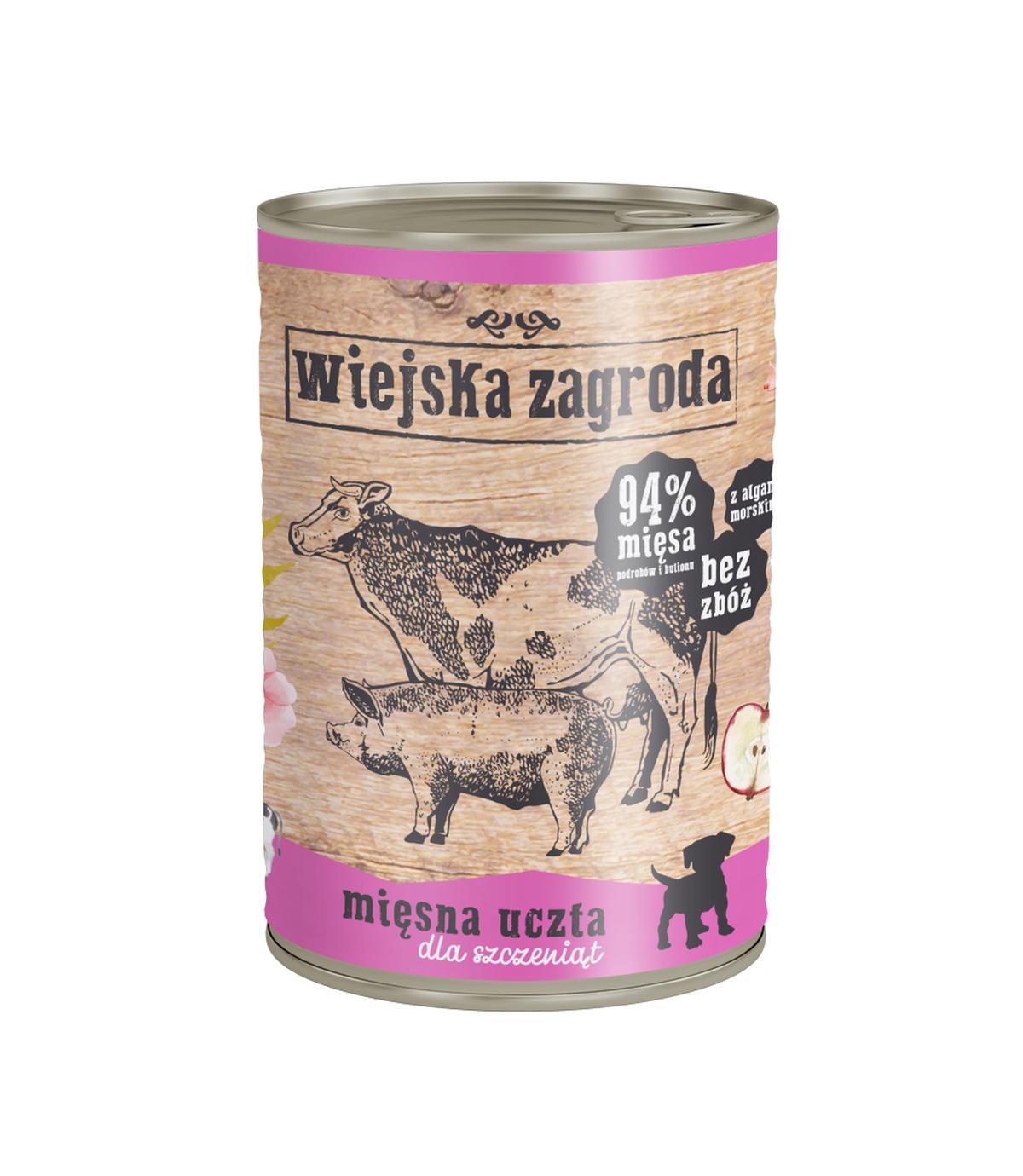 Wiejska Zagroda dla szczeniąt Mięsna Uczta 400g