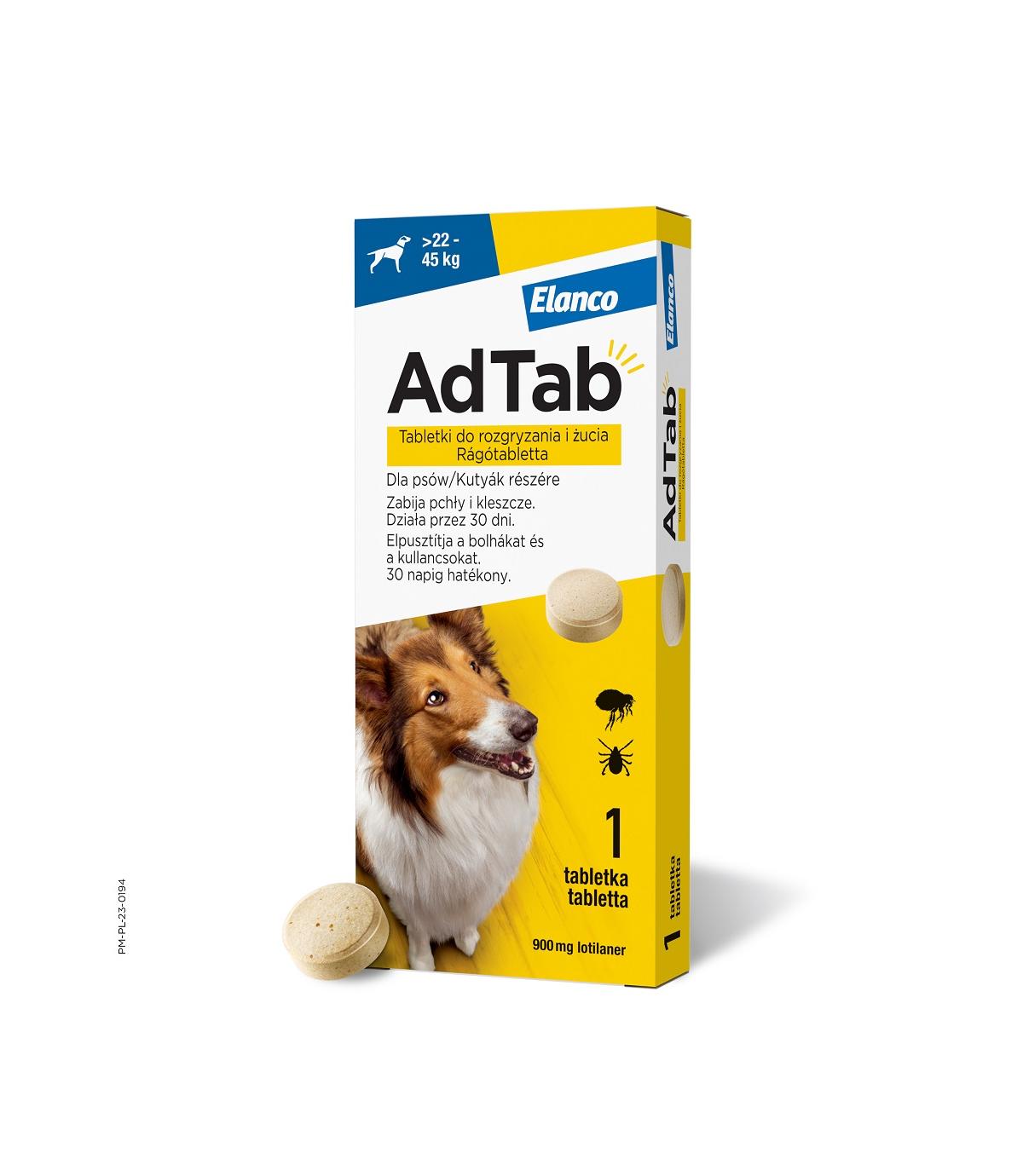 AdTab tabletka na kleszcze i pchły dla psa (>22-45kg)