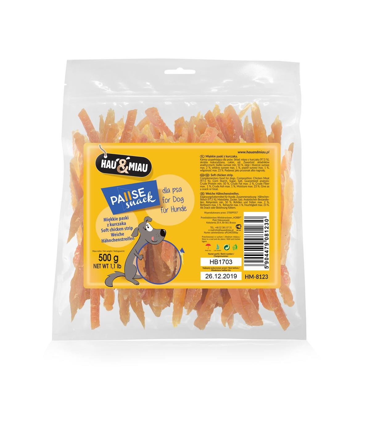 Miękkie paski z kurczaka 500g