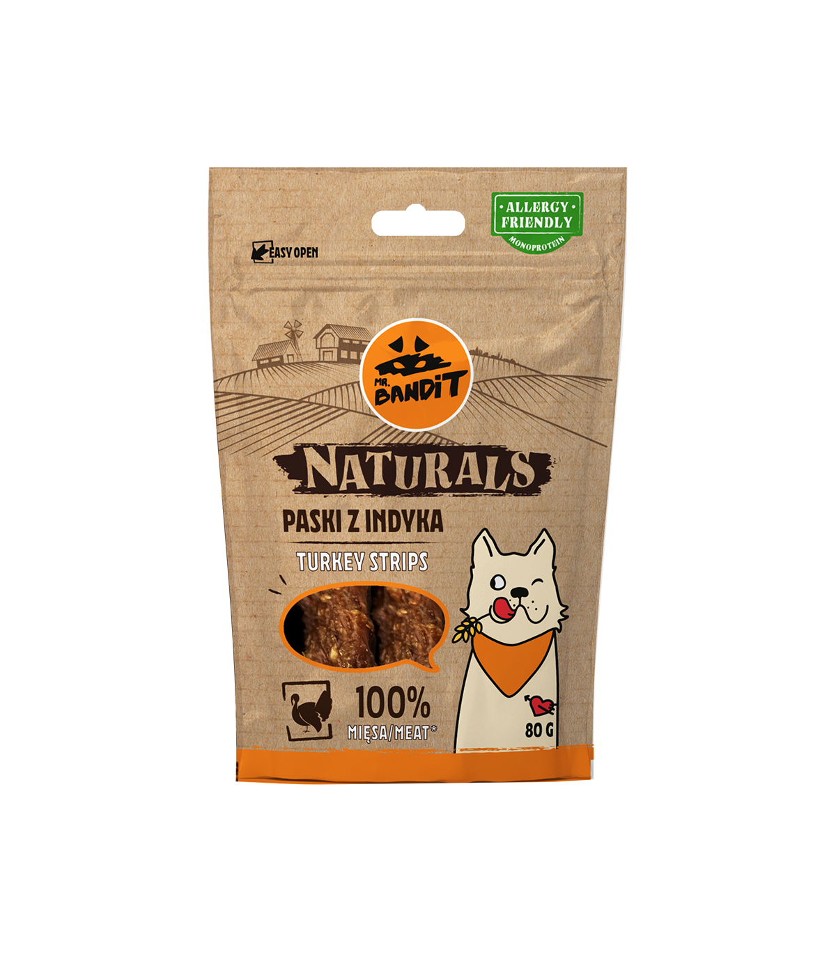 Mr. Bandit Naturals Paski z indyka 80g