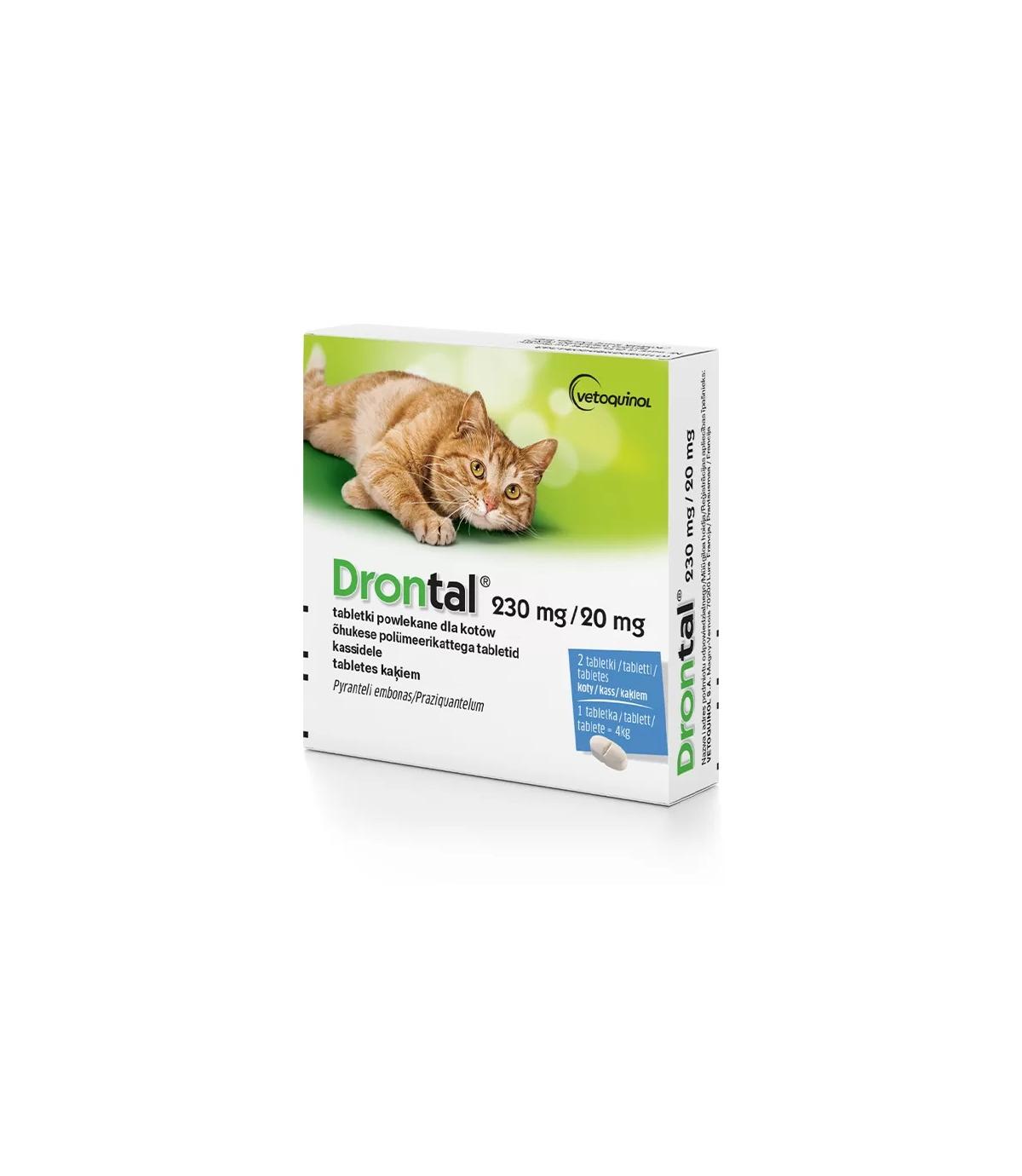 Drontal 230mg + 20mg - 2 tabletki dla kotów
