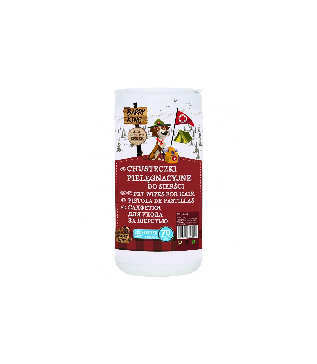 Barry King Chusteczki pielęgnacyjne do sierści 70 szt.