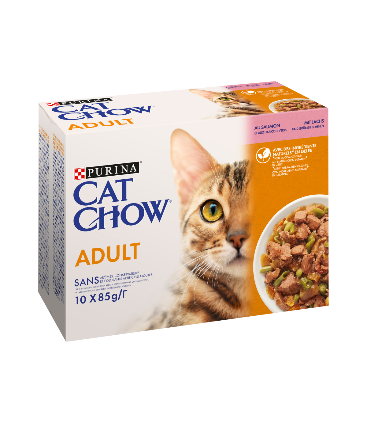 Purina Cat Chow z łososiem i fasolą 10x85g