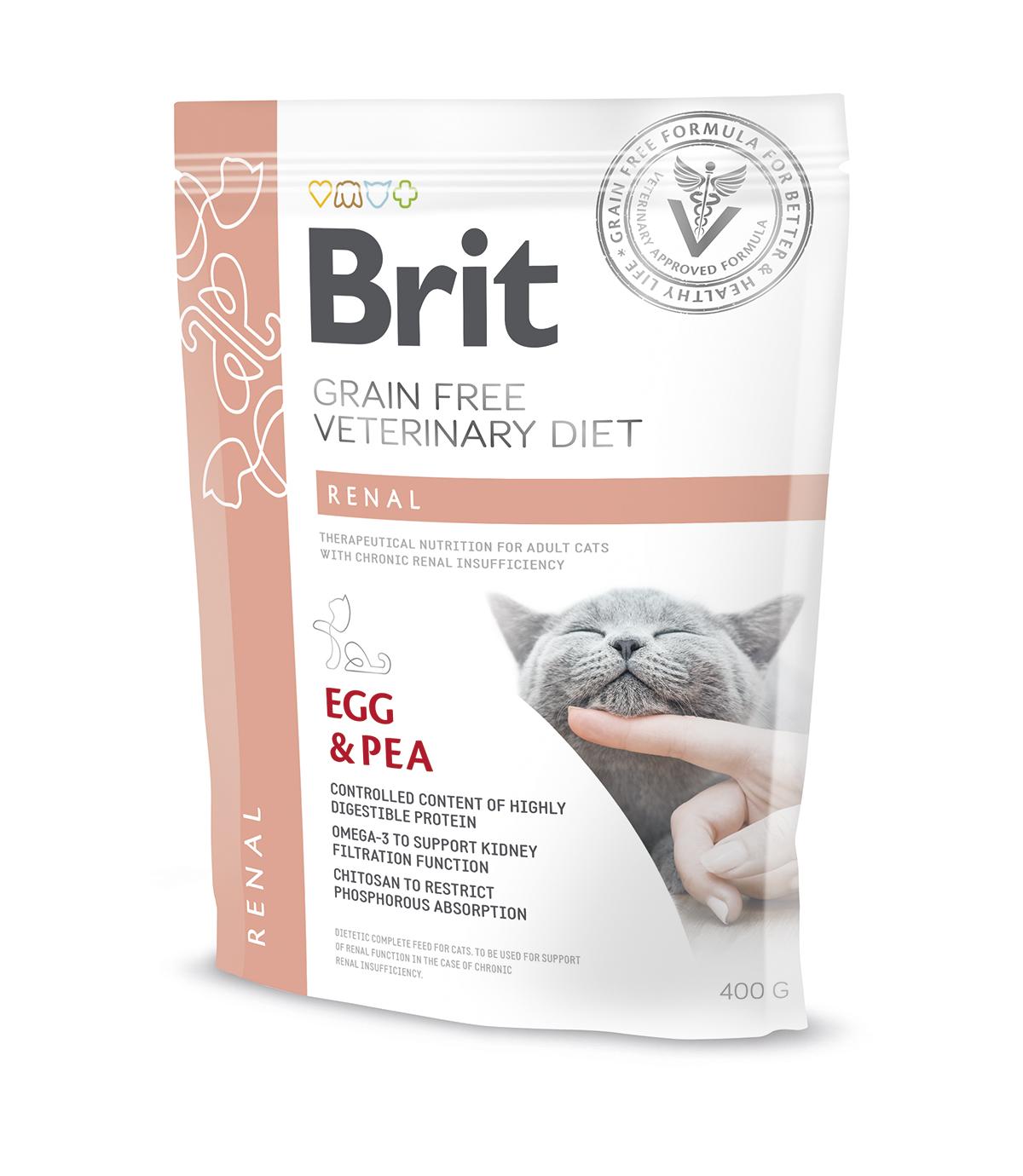 Brit Veterinary Diets Cat GF Renal Egg & Pea 400g