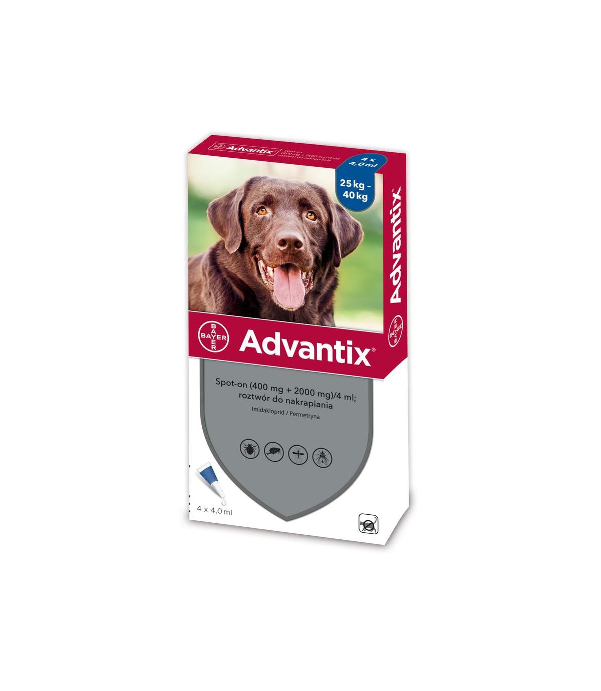 Krople Advantix Spot-on op.4 x 4ml  (powyżej 25kg)