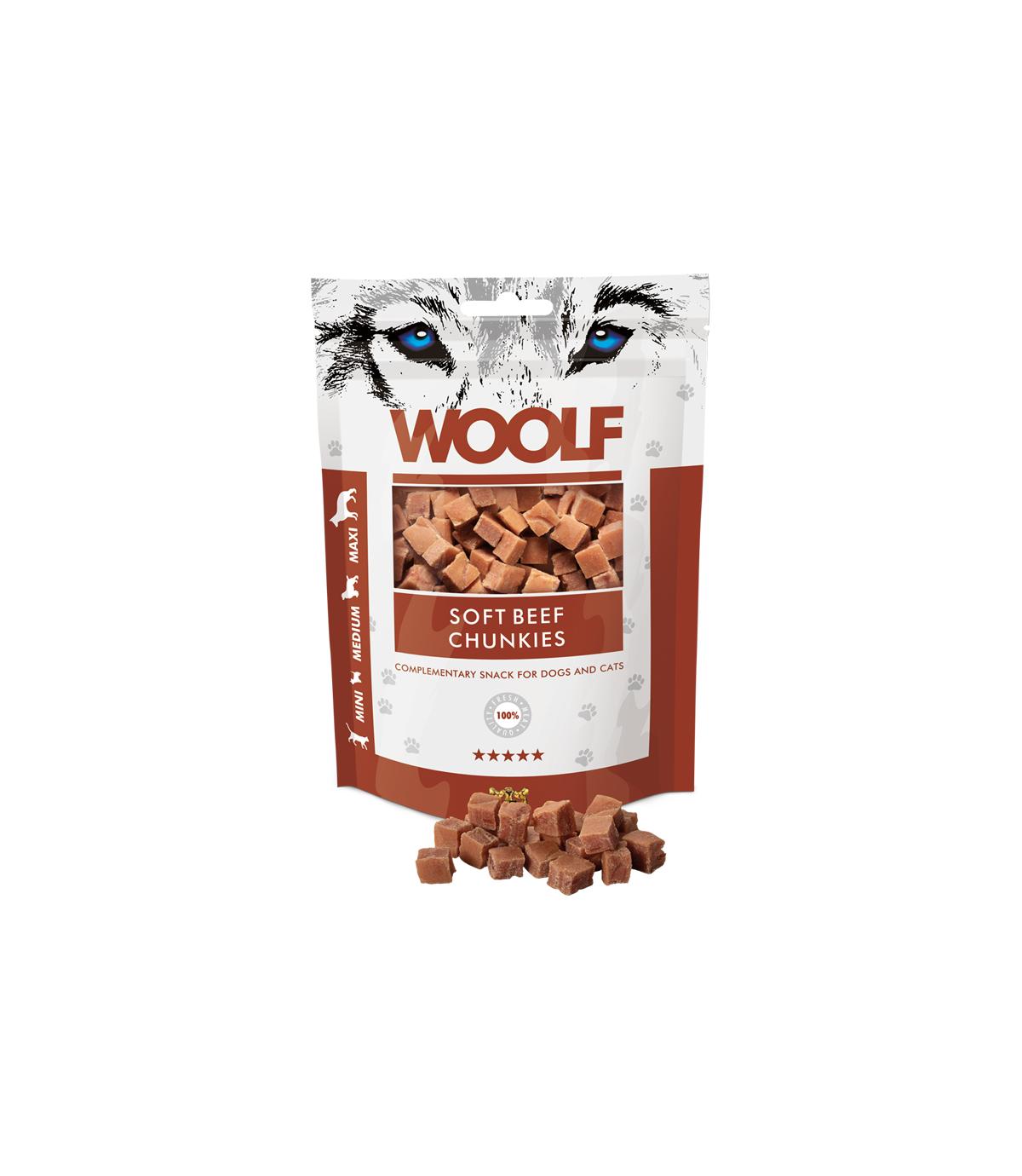 Woolf Soft Beef Chunkies 100g