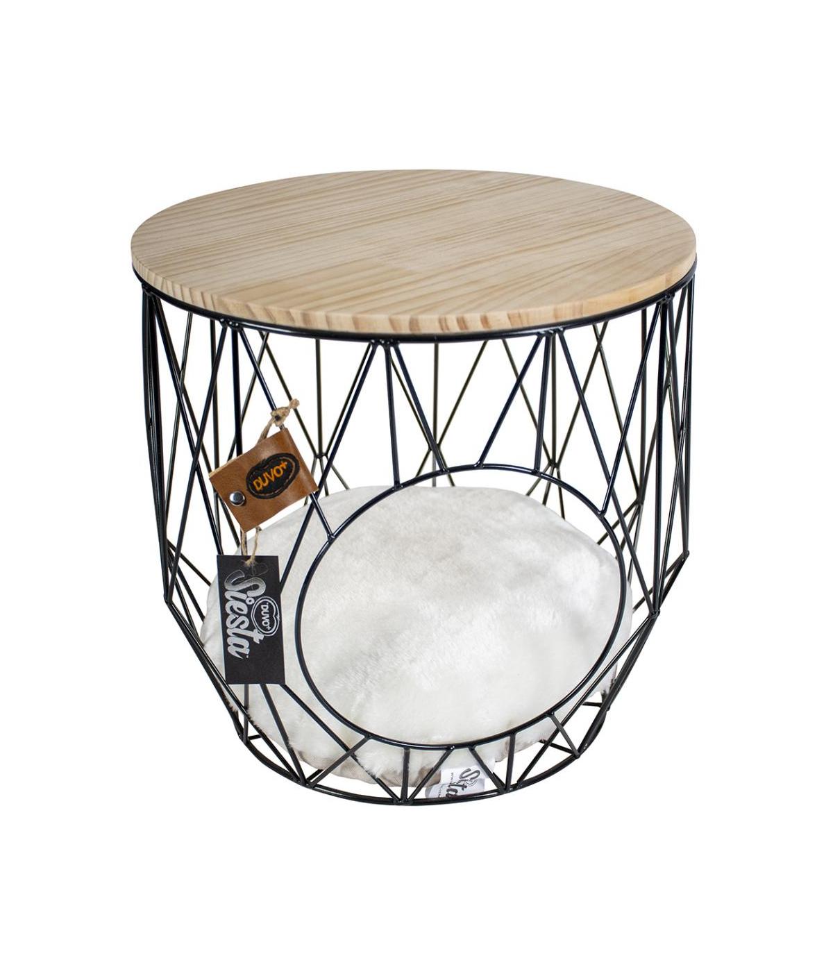 Druciany kosz dla kota DUVO+ - czarny - 33x33x39cm