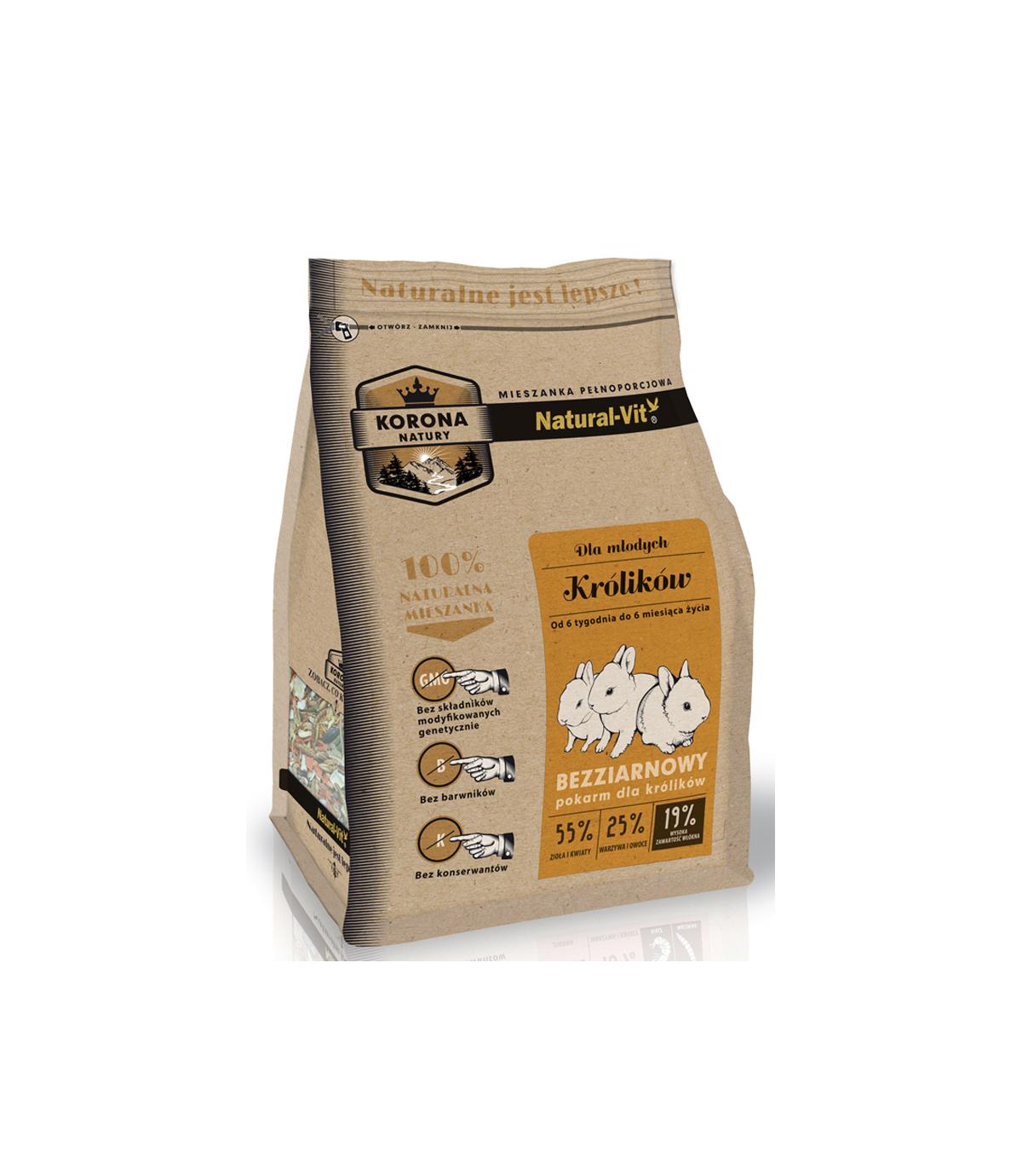 Mieszanka Korona Natury dla młodych królików 750g