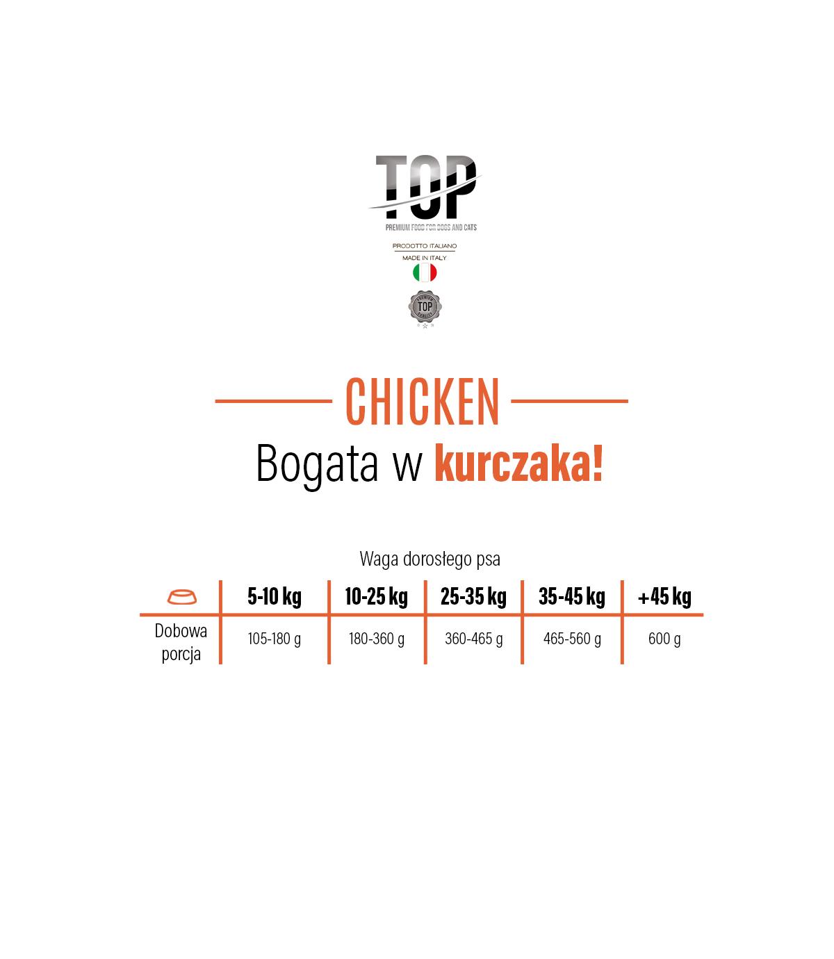 Top Premium z Kurczakiem 10kg S/M