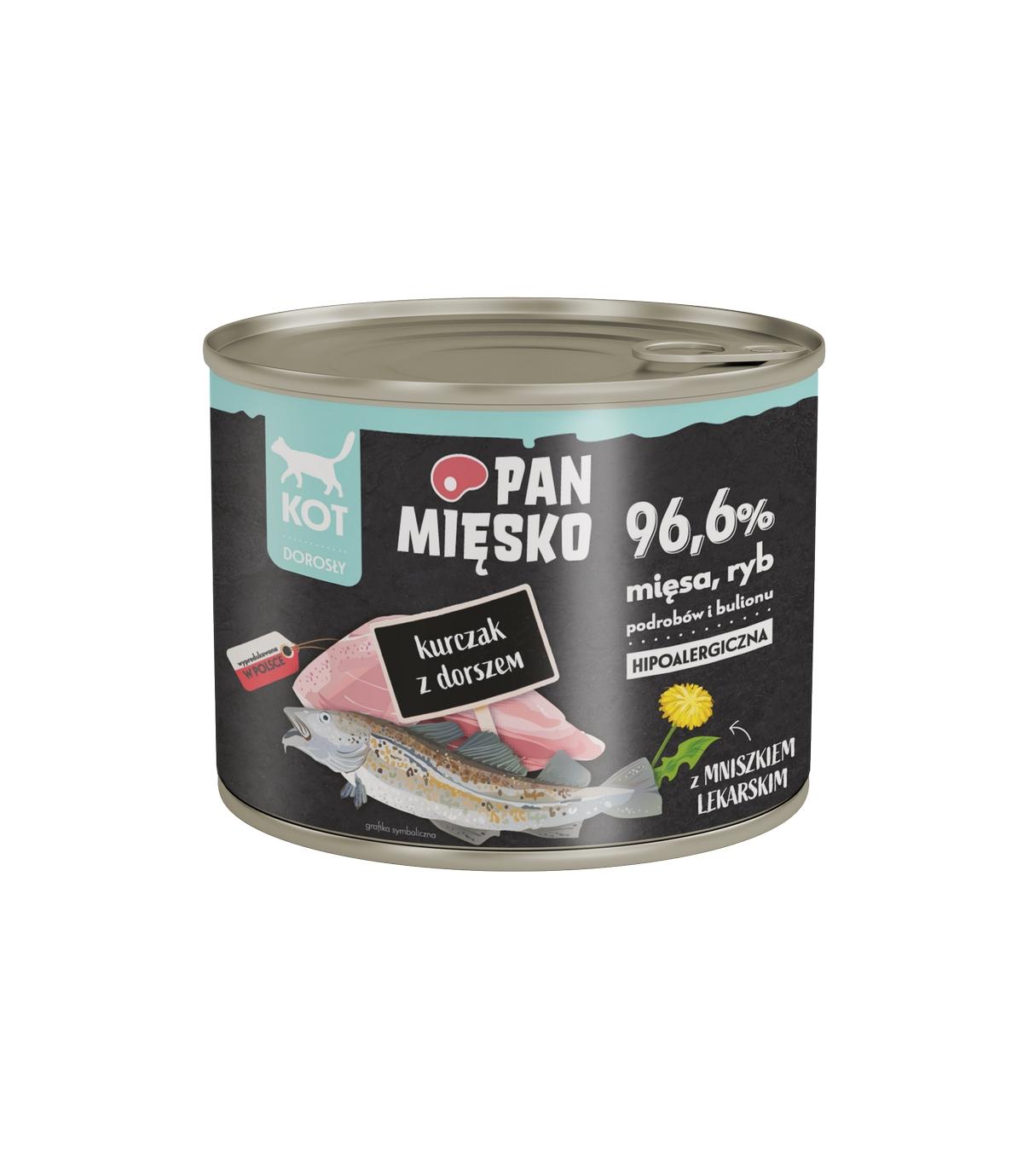 Pan Mięsko dla kota Kurczak z dorszem 200g