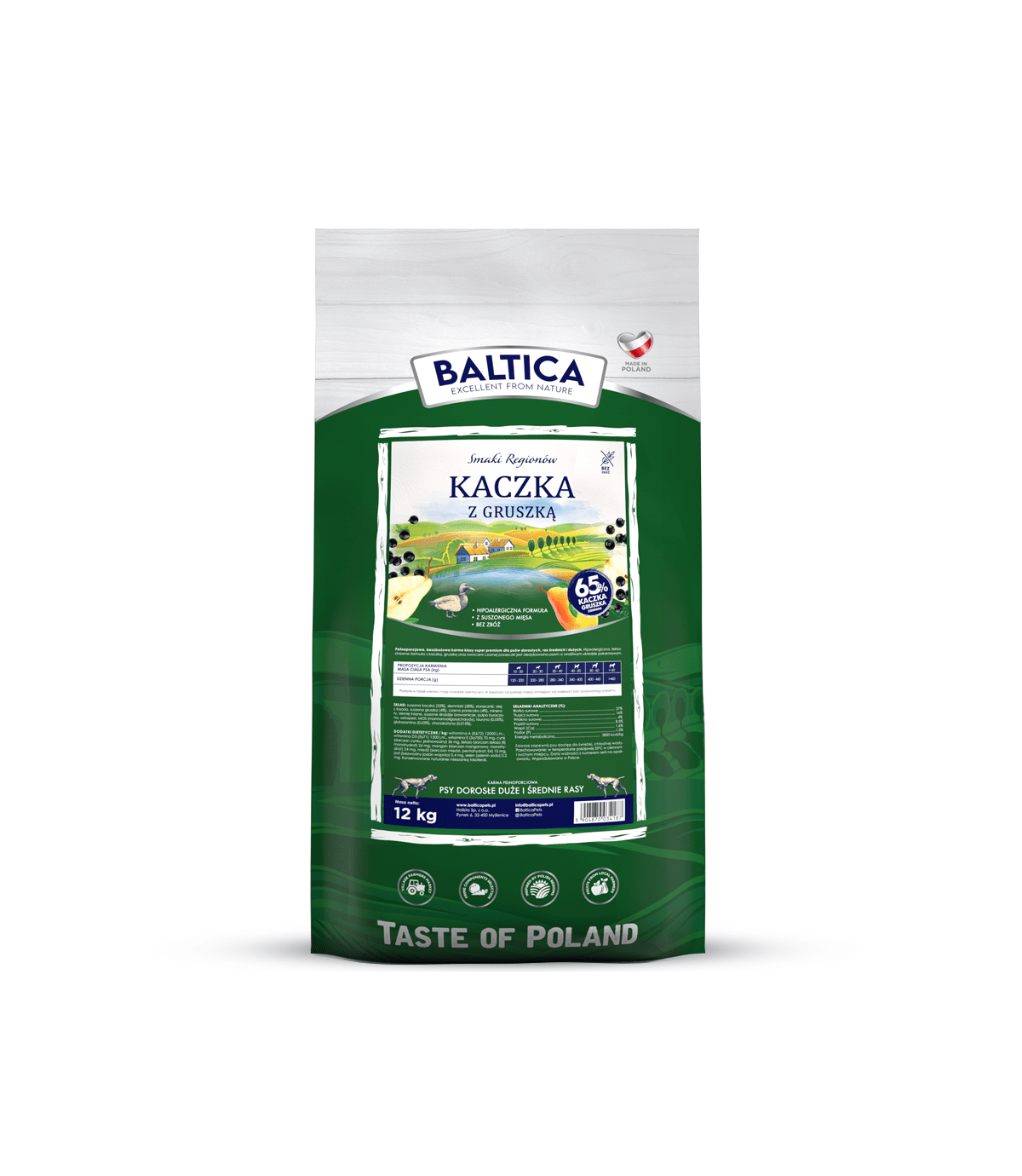Baltica Smaki Regionów Kaczka z gruszką M/L 12kg