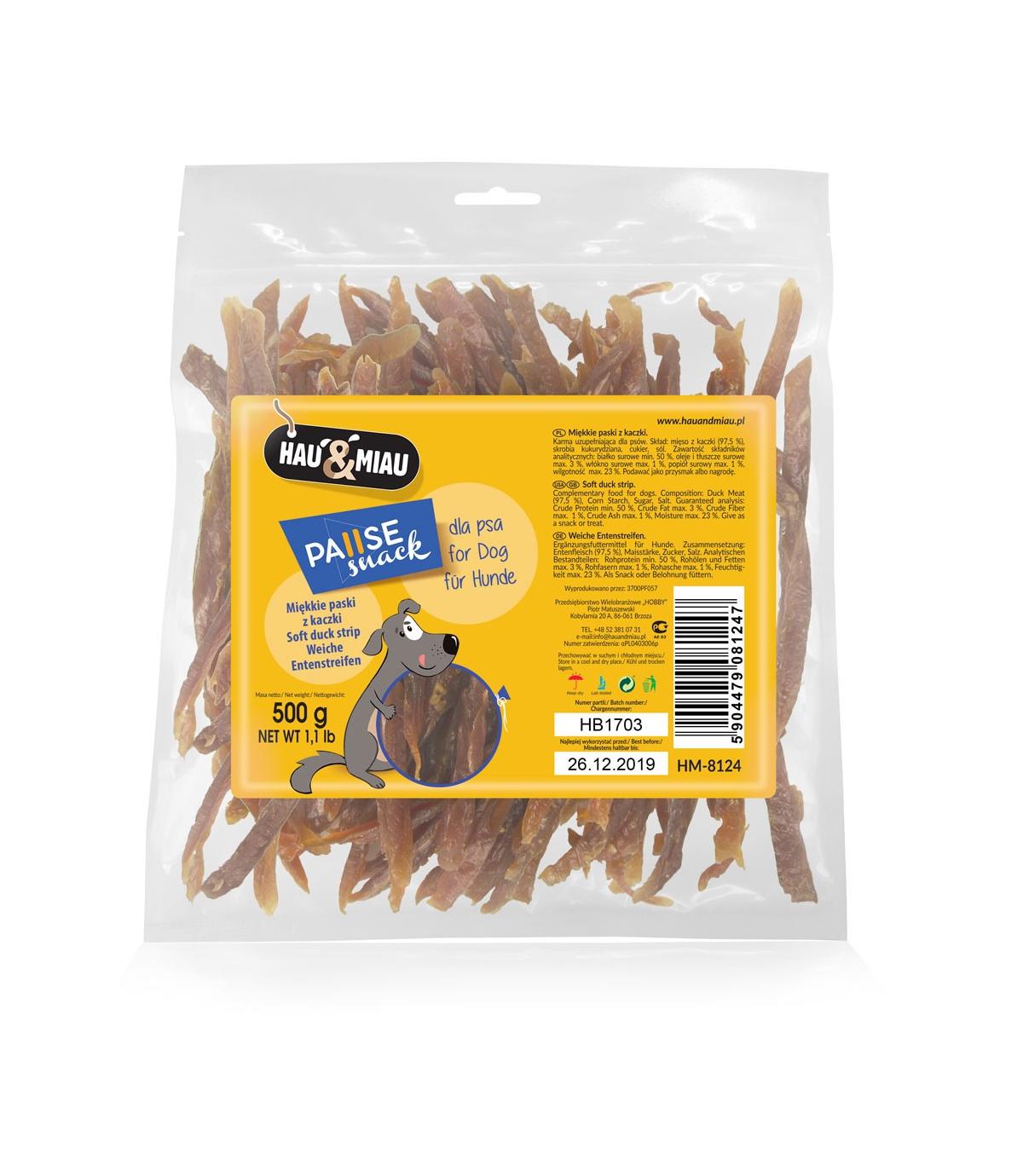 Miękkie paski z kaczki 500g