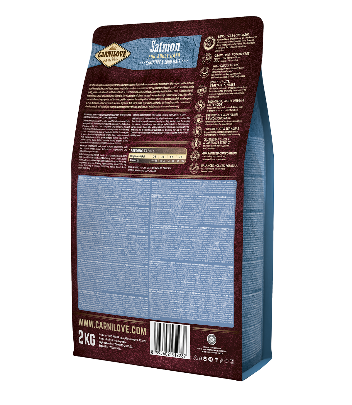 Carnilove Cat Salmon Sensitive & Long Hair - 6kg