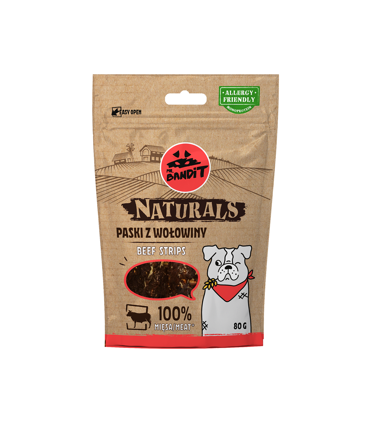 Mr. Bandit Naturals Paski z wołowiny 80g