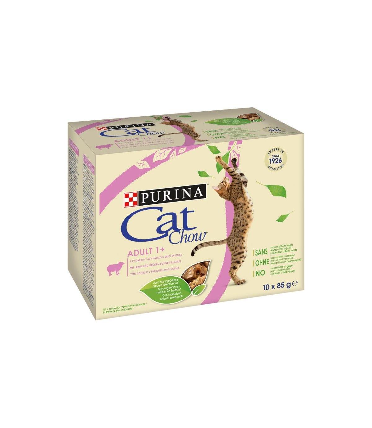 Purina Cat Chow z jagnięcina i fasolą 10x85g