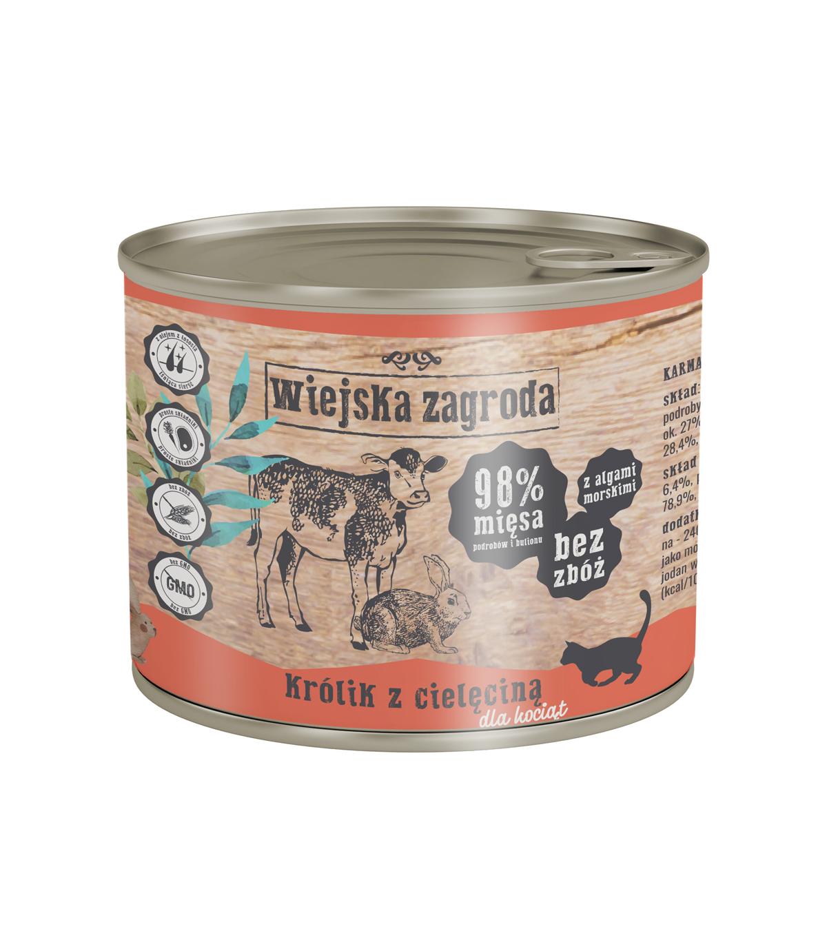 Wiejska Zagroda Królik z cielęciną dla kociąt 200g