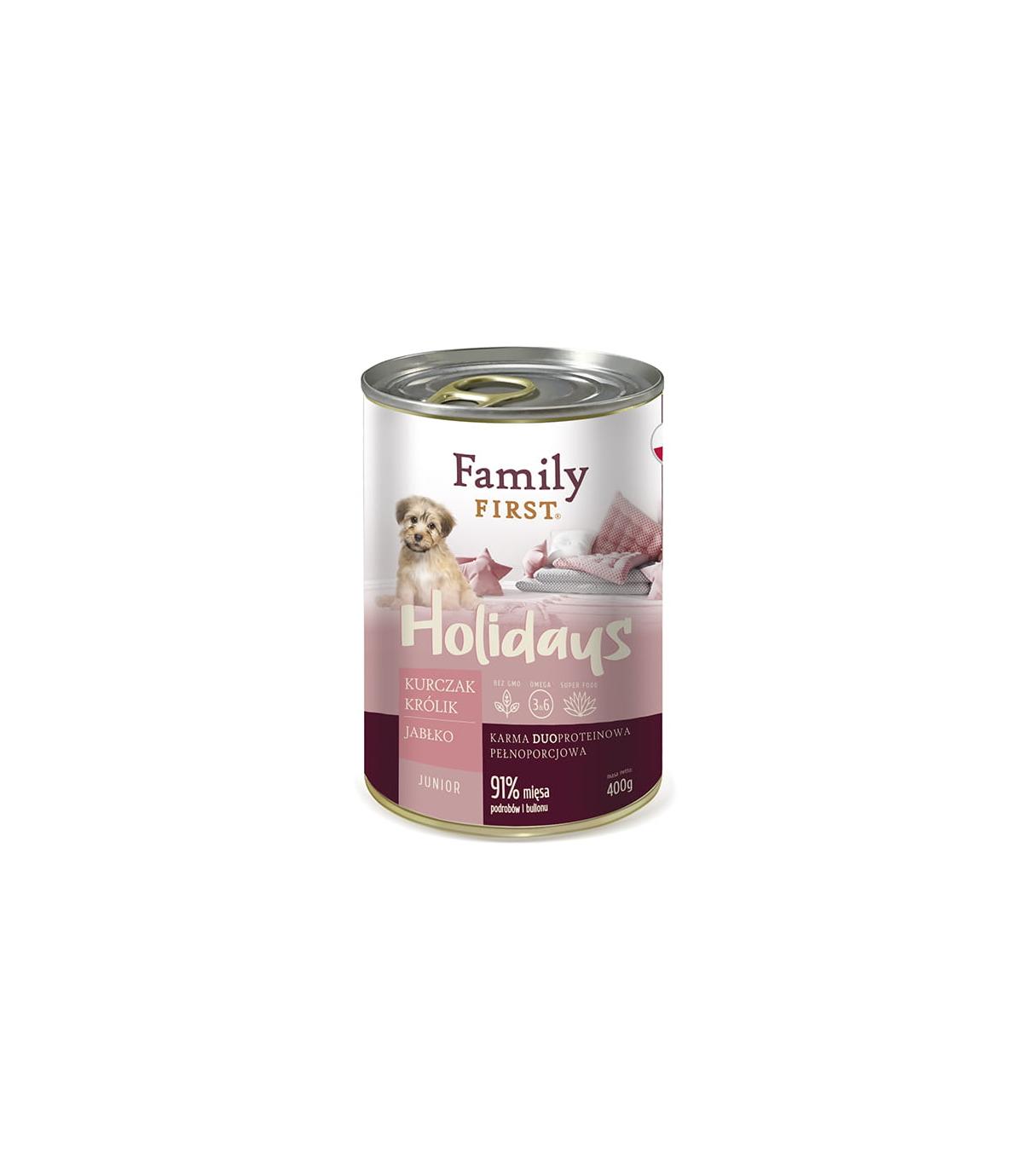 Family First Holidays Junior Kurczak i królik 400g