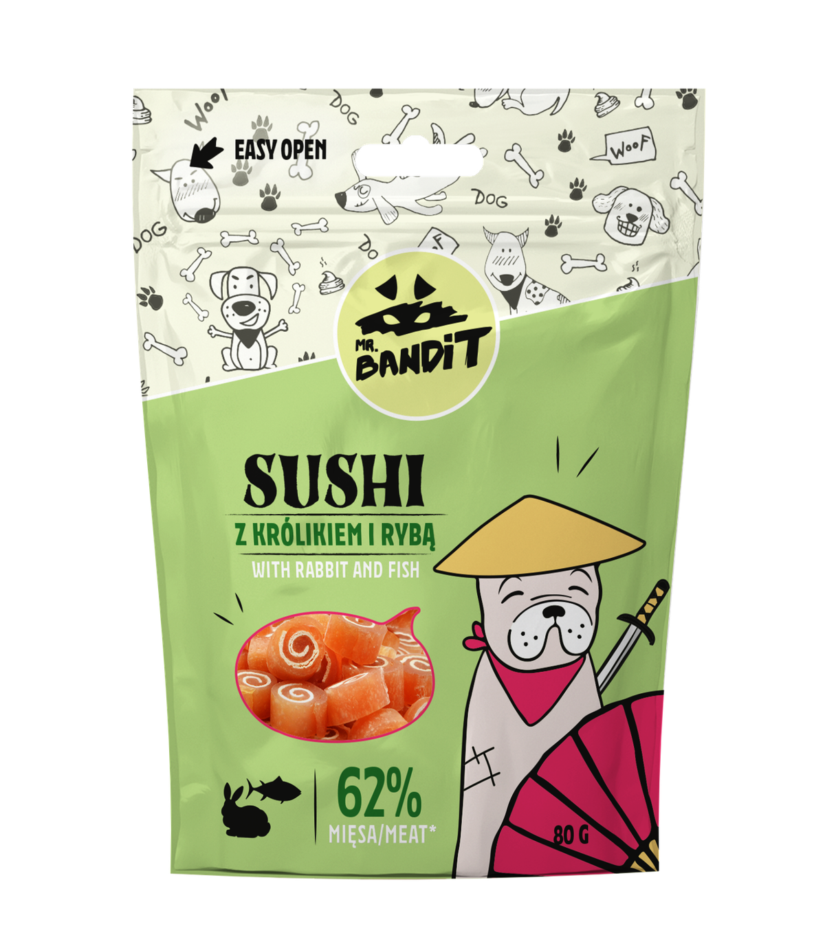 Mr. Bandit Sushi Królik z rybą 80g