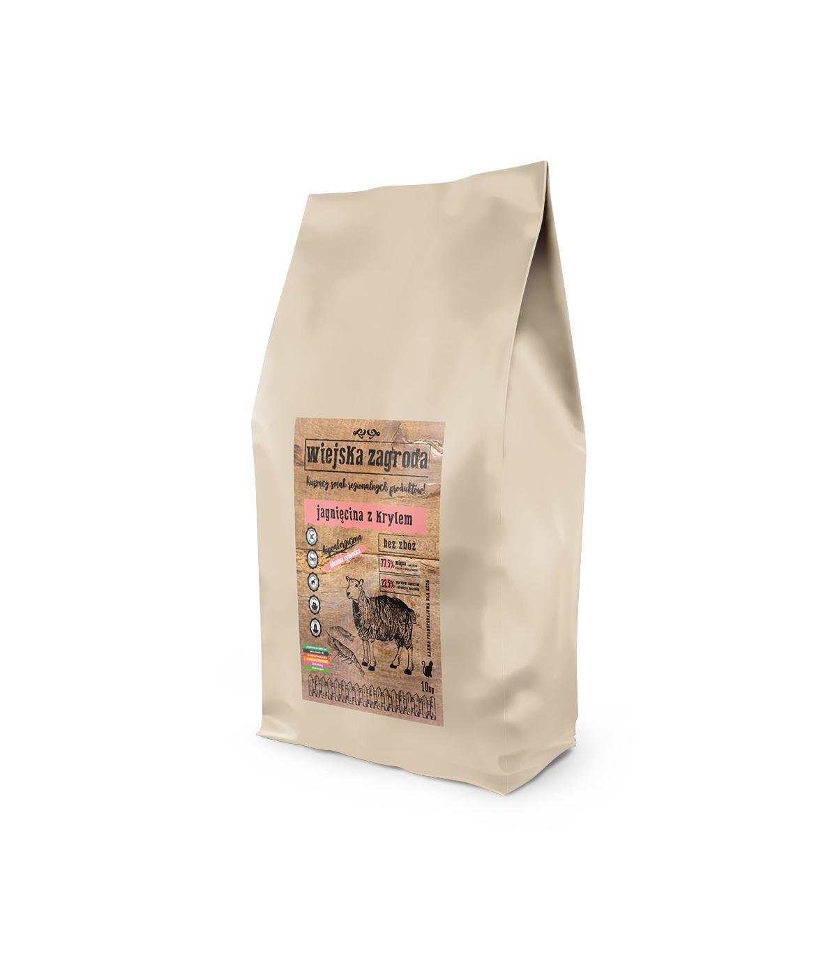 Wiejska Zagroda jagnięcina z krylem dla kota 10kg